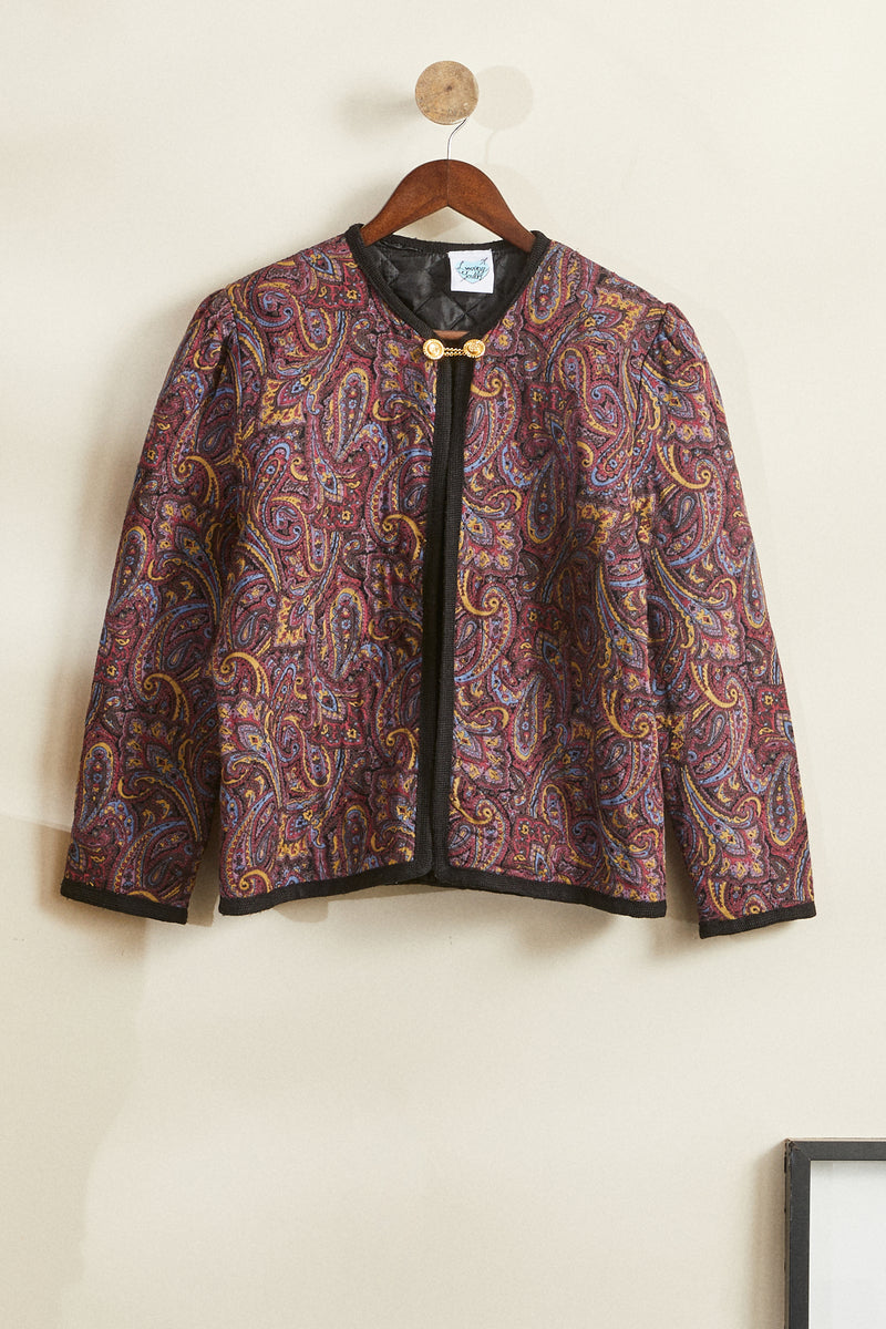 Veste matelassée à motifs cachemire violets