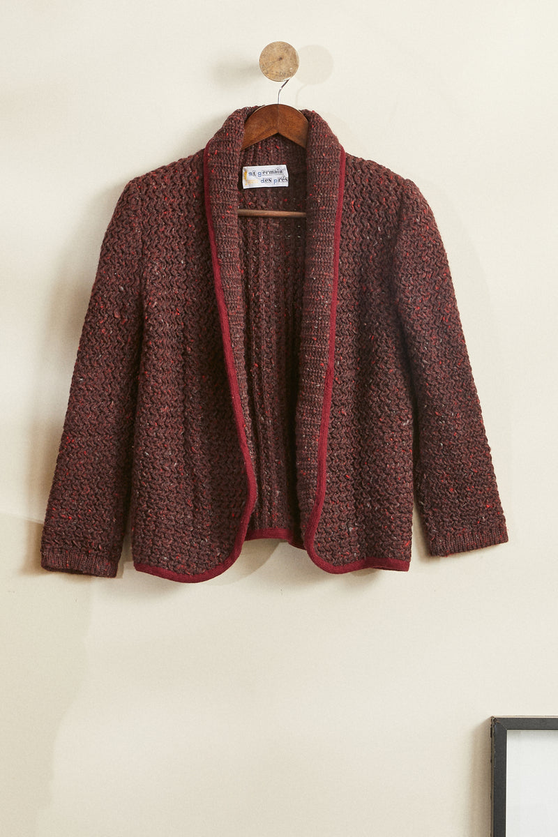 Burgundy fitted wool jacket