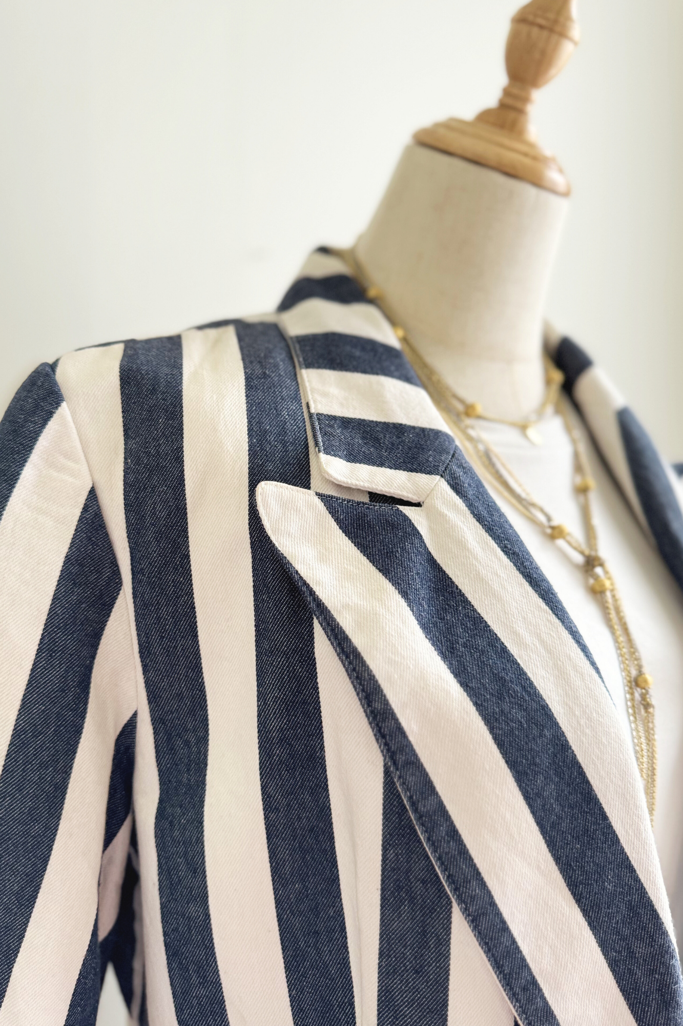 Blue striped jacket