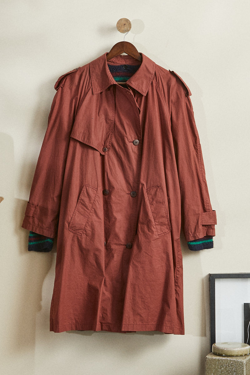 Burgundy oversized trench coat