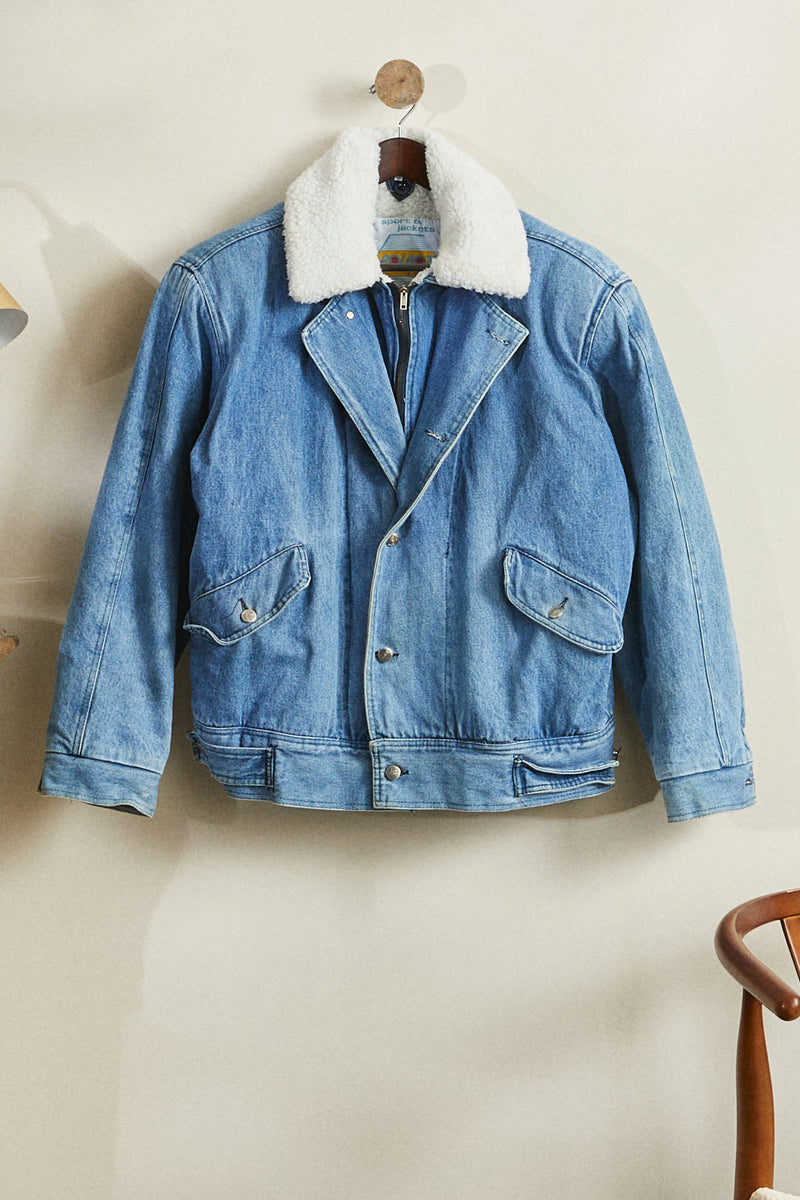 Blouson en jeans sherpa
