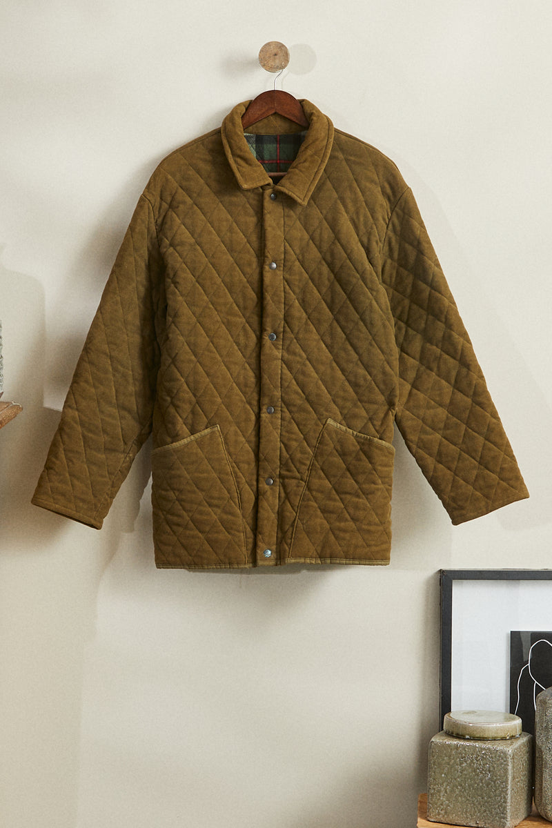 Blouson matelassé en velours kaki
