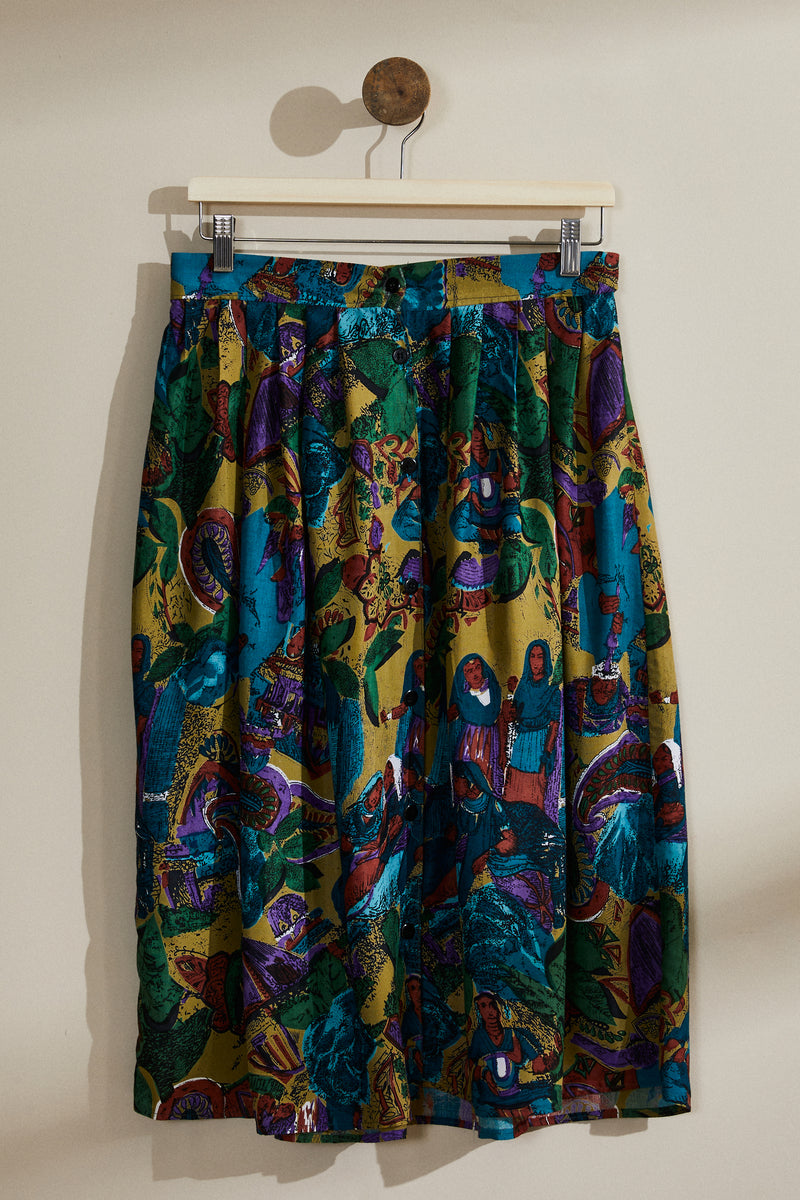 Printed midi skirt