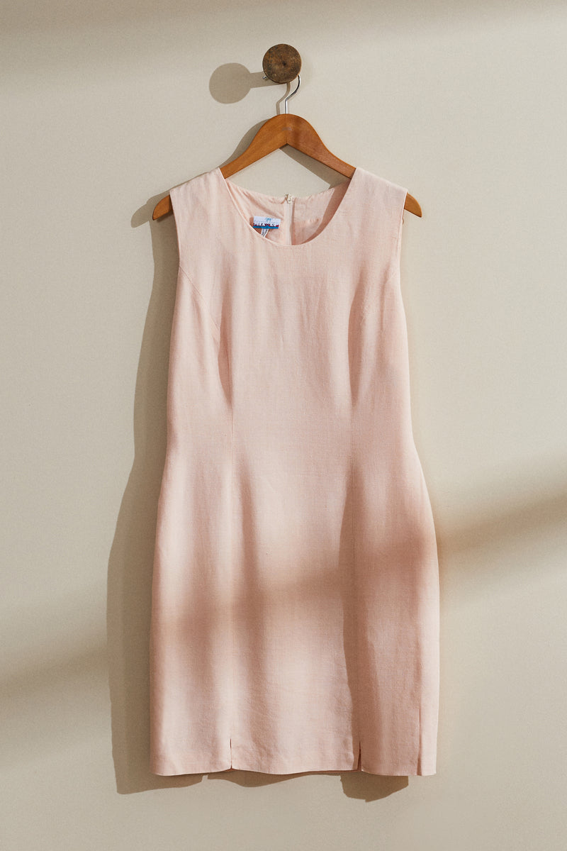 Robe courte lin rose