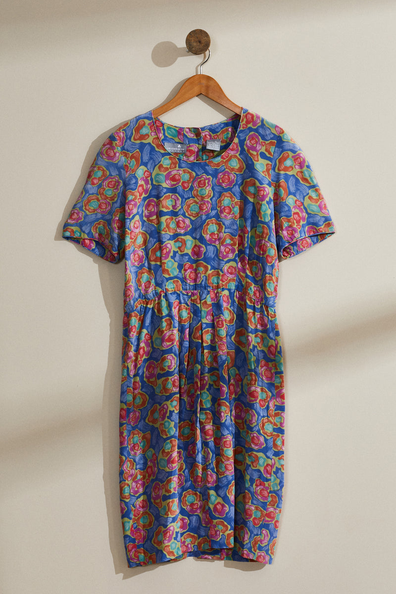 Robe midi fleurs soie