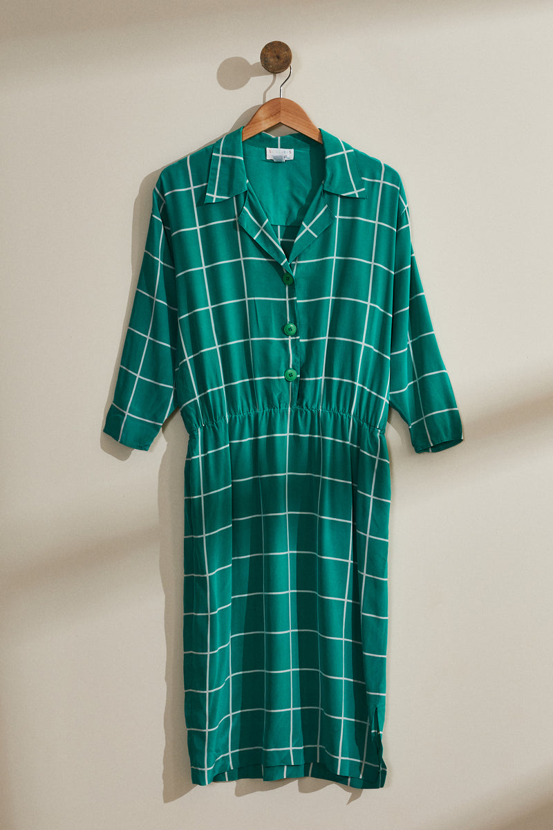 Robe midi soie verte