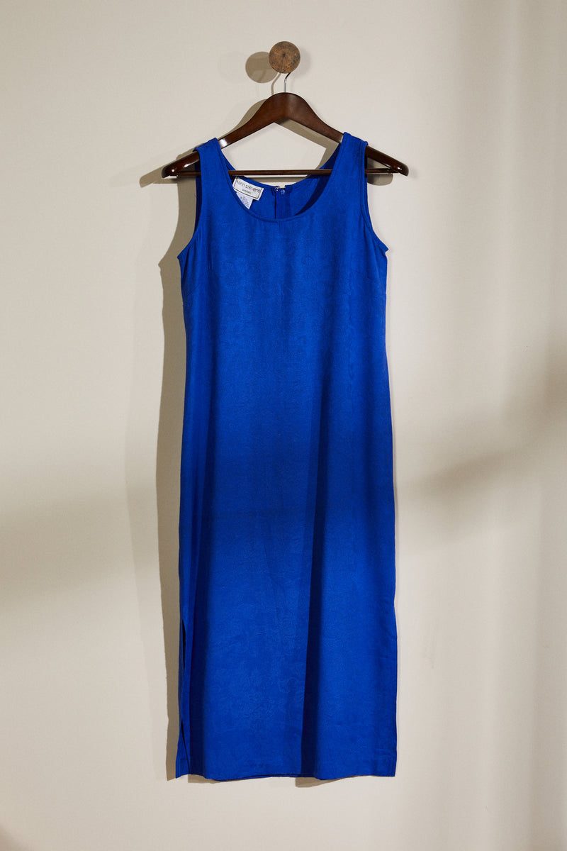 Blue straight midi dress