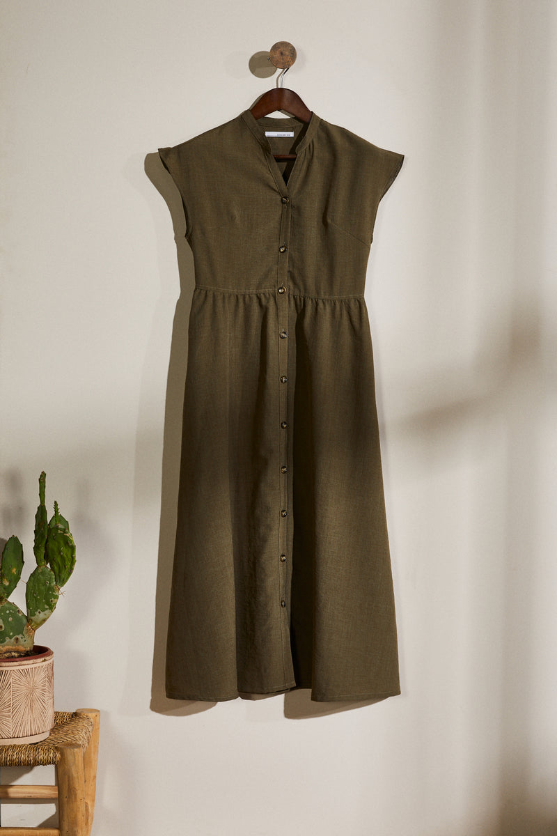 90s sunflower dress Online Vintage Store | 90's Women Brown Shirt Dress main image 1