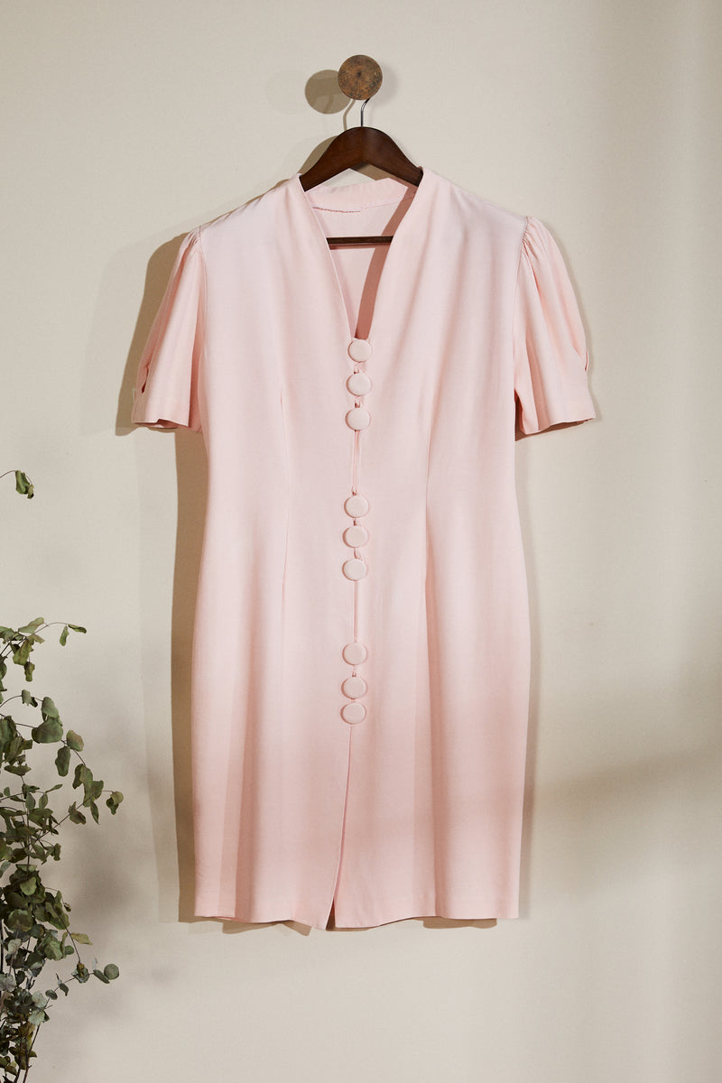 Short pink shirt dress