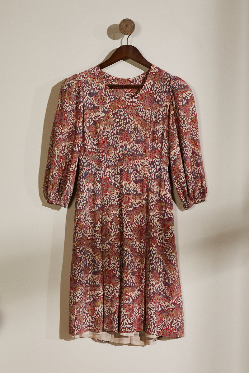 Short printed silk dress