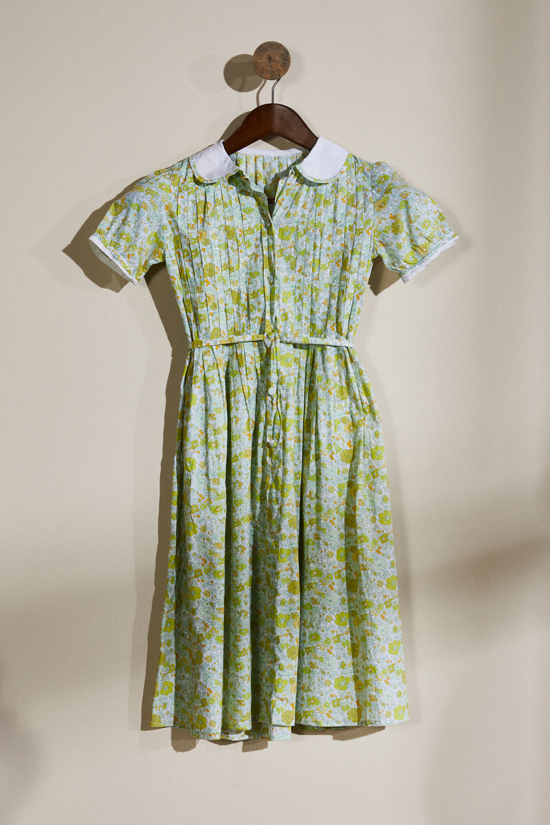 Green floral midi dress