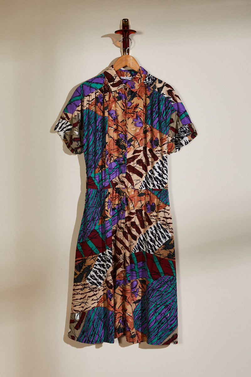 Robe midi chemise imprimée