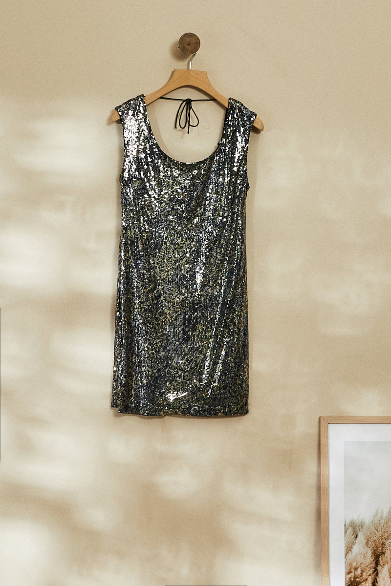 short dress with vintage gold sequins from the 90s short dress with vintage gold sequins from the 90s