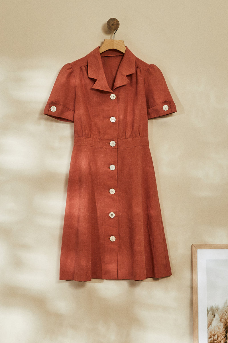 Pink midi shirt dress