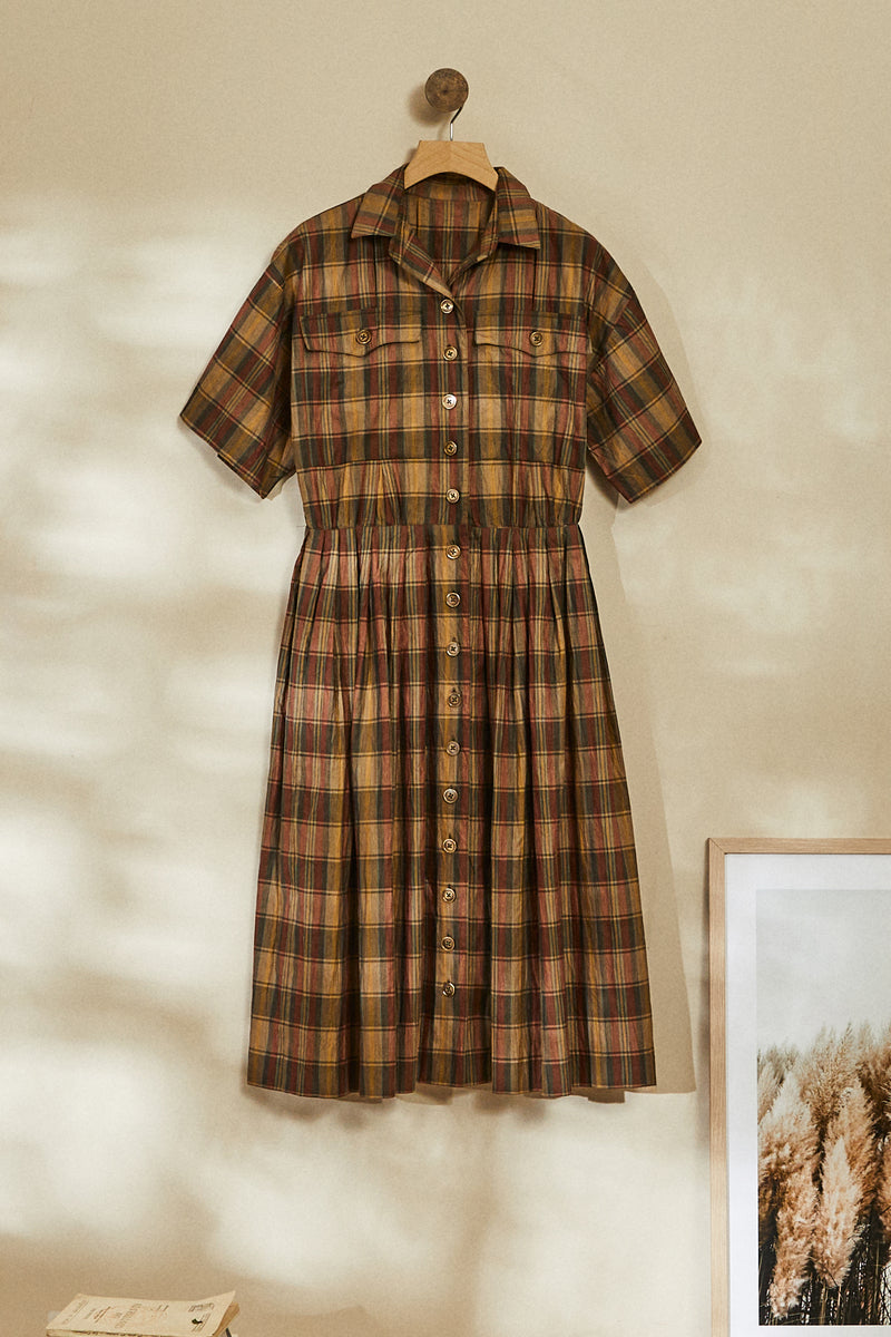 Checked shirt dress