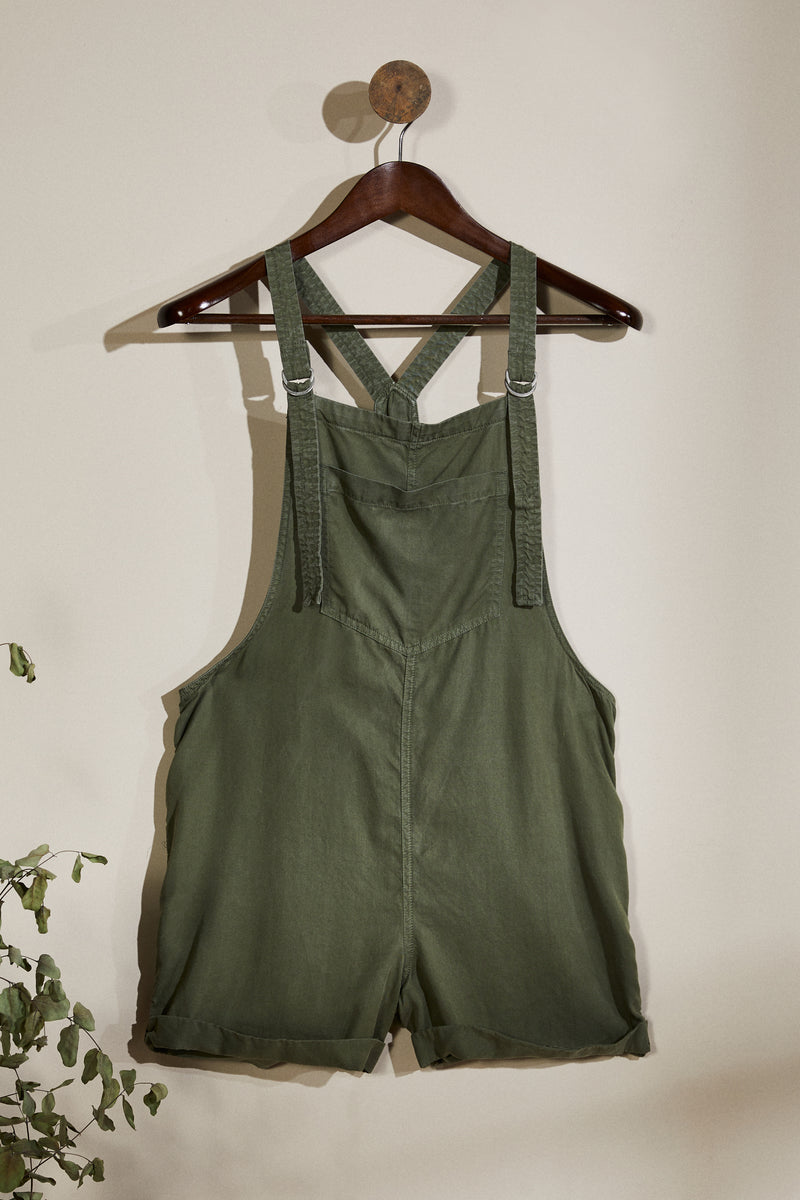 Khaki short overalls