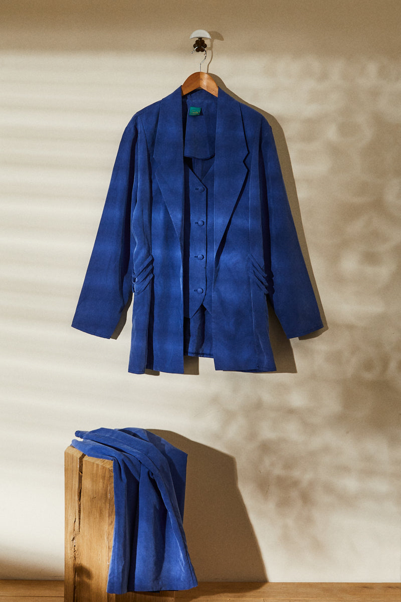 Blue skirt and jacket set