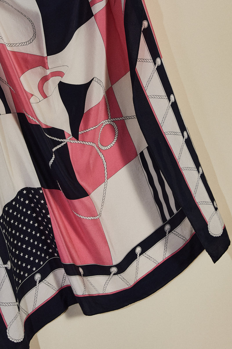 Colorful fantasy printed silk scarf