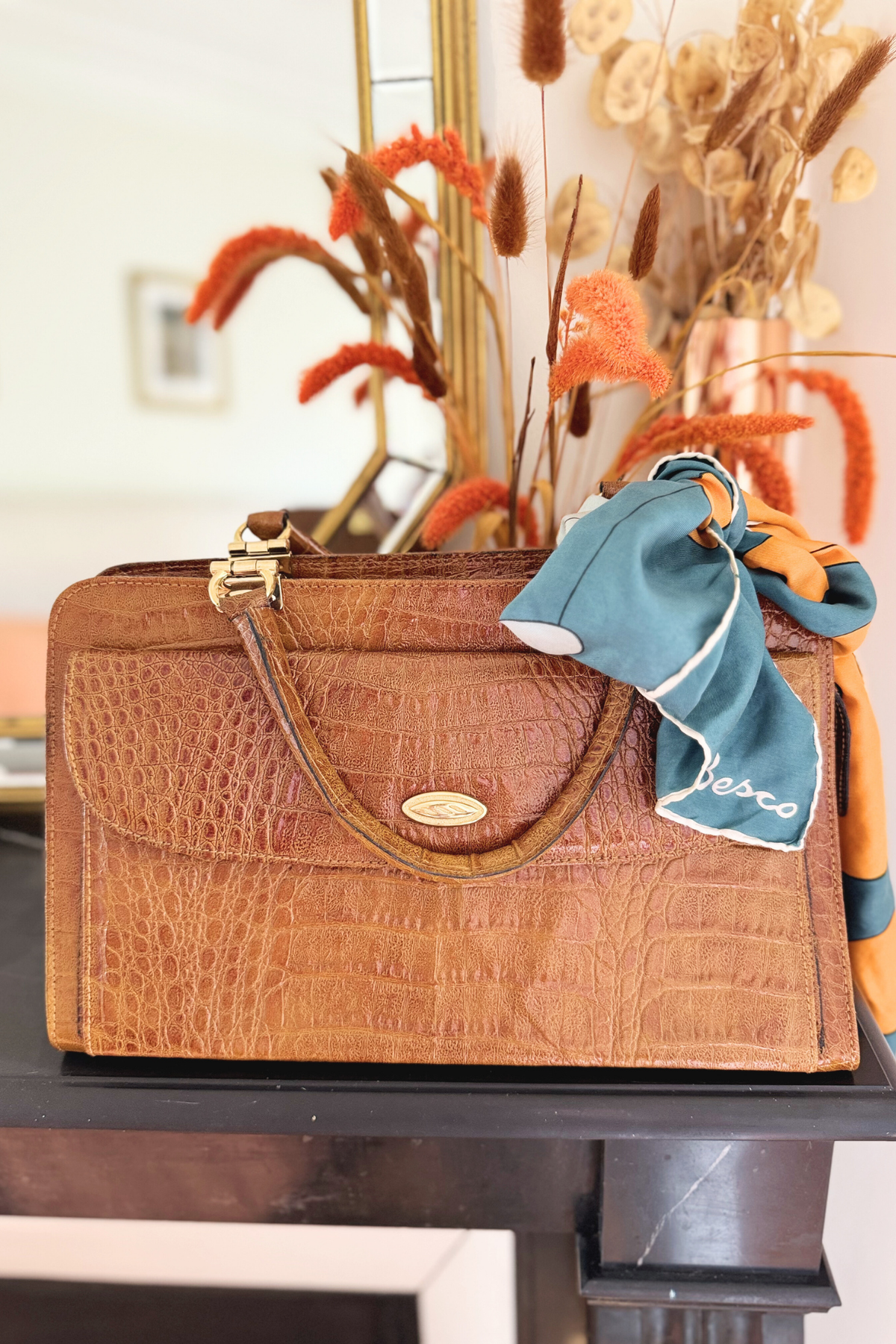 Sac à Main En Cuir Marron Vintage - Petit Format - Sac De Jour Ou Soirée - Occasion