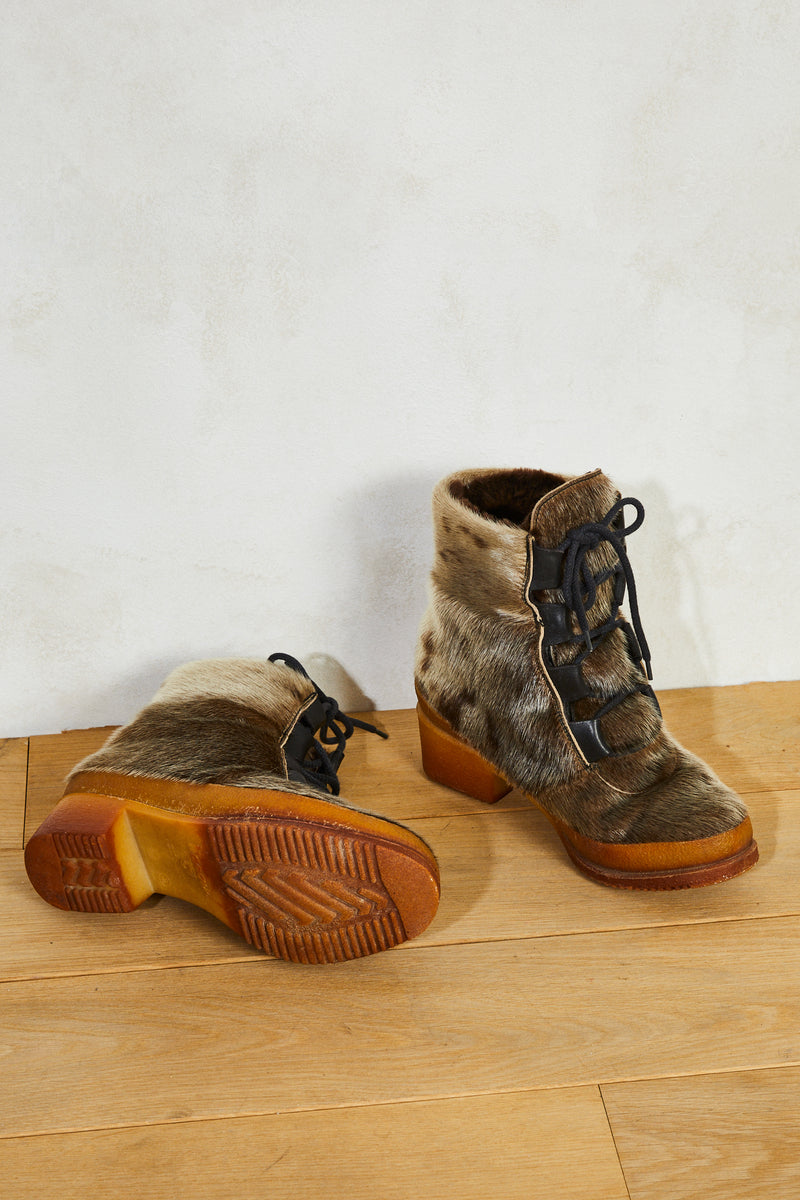 Bottes fourrure à lacets - T37.5