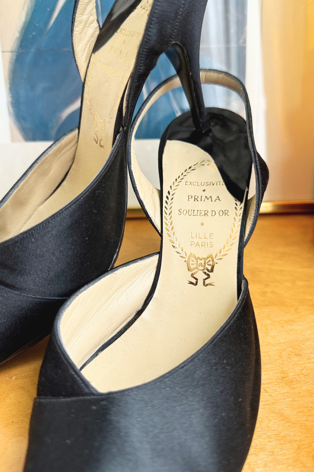 Black satin pumps - size 36
