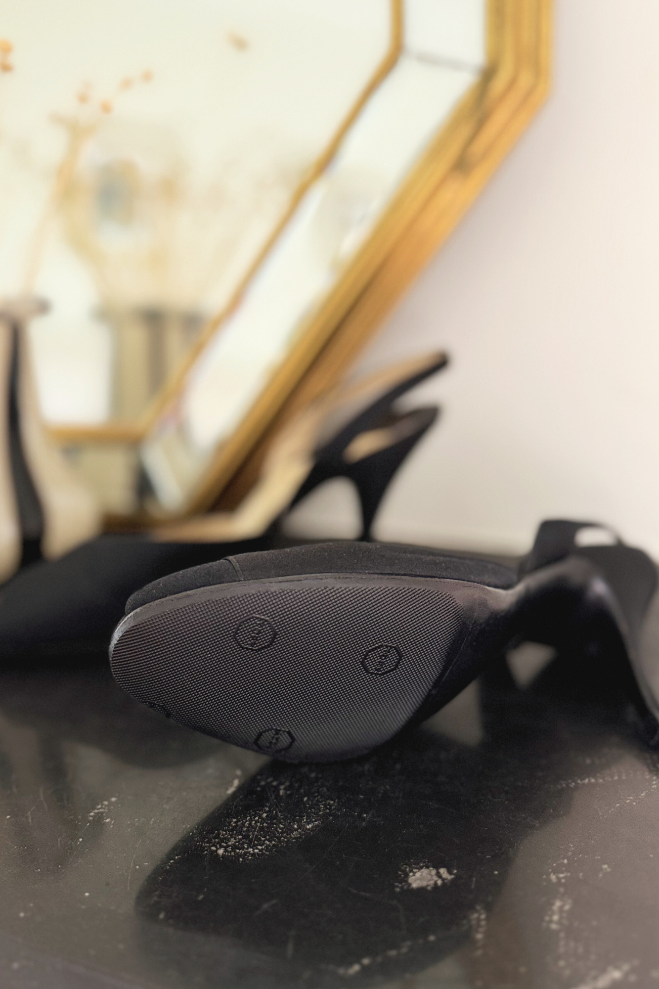Black satin pumps - size 36
