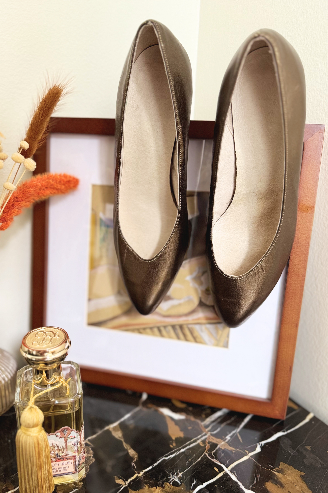 Bronze leather pumps - Size 36