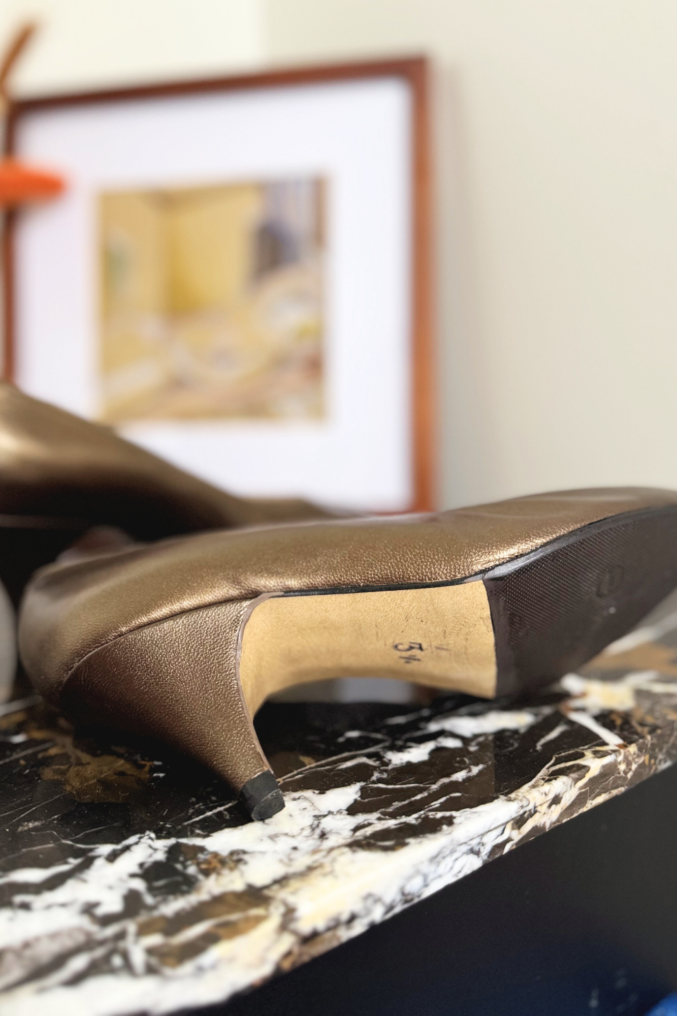Bronze leather pumps - Size 36