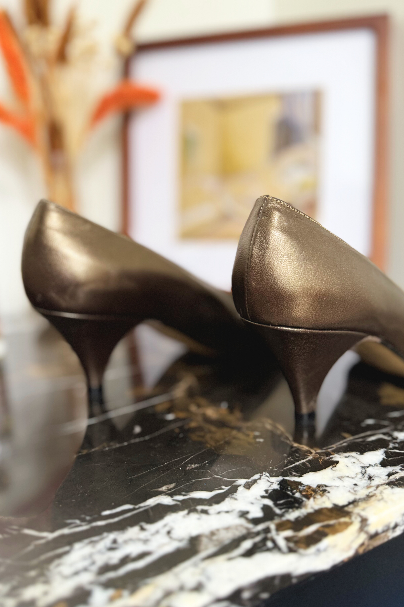 Bronze leather pumps - Size 36
