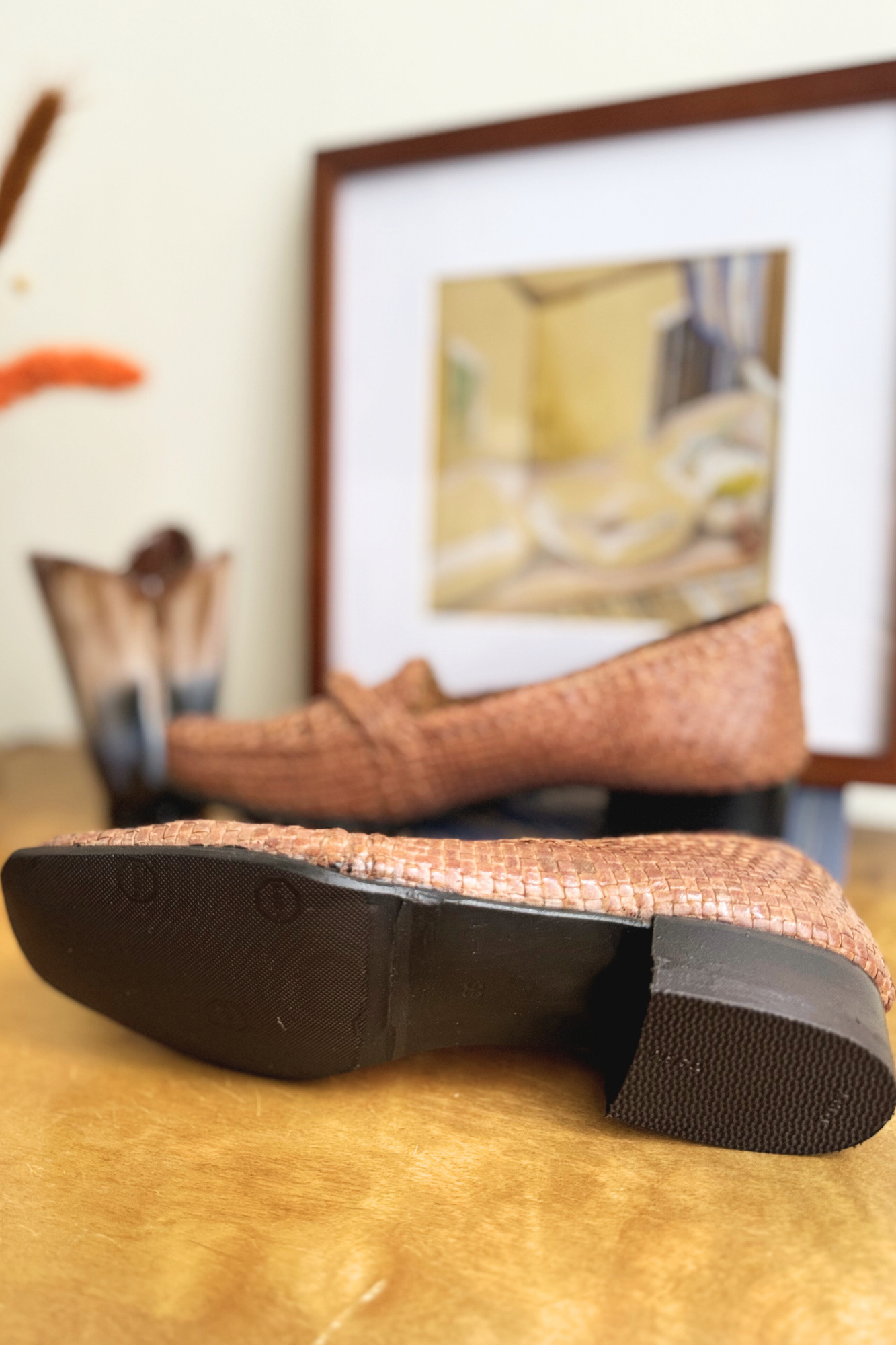 Brown braided moccasins - size 36