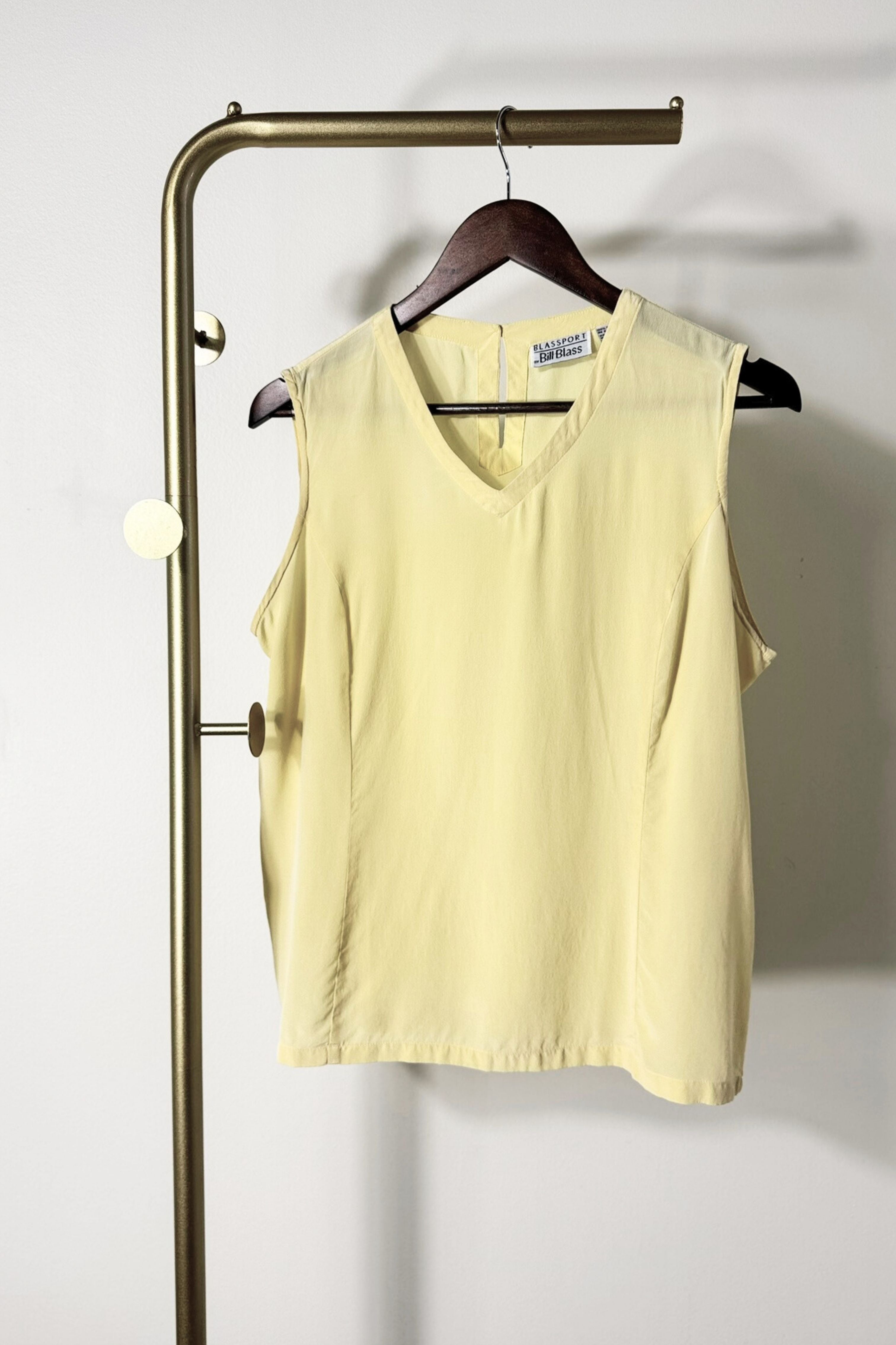 Yellow silk tank top