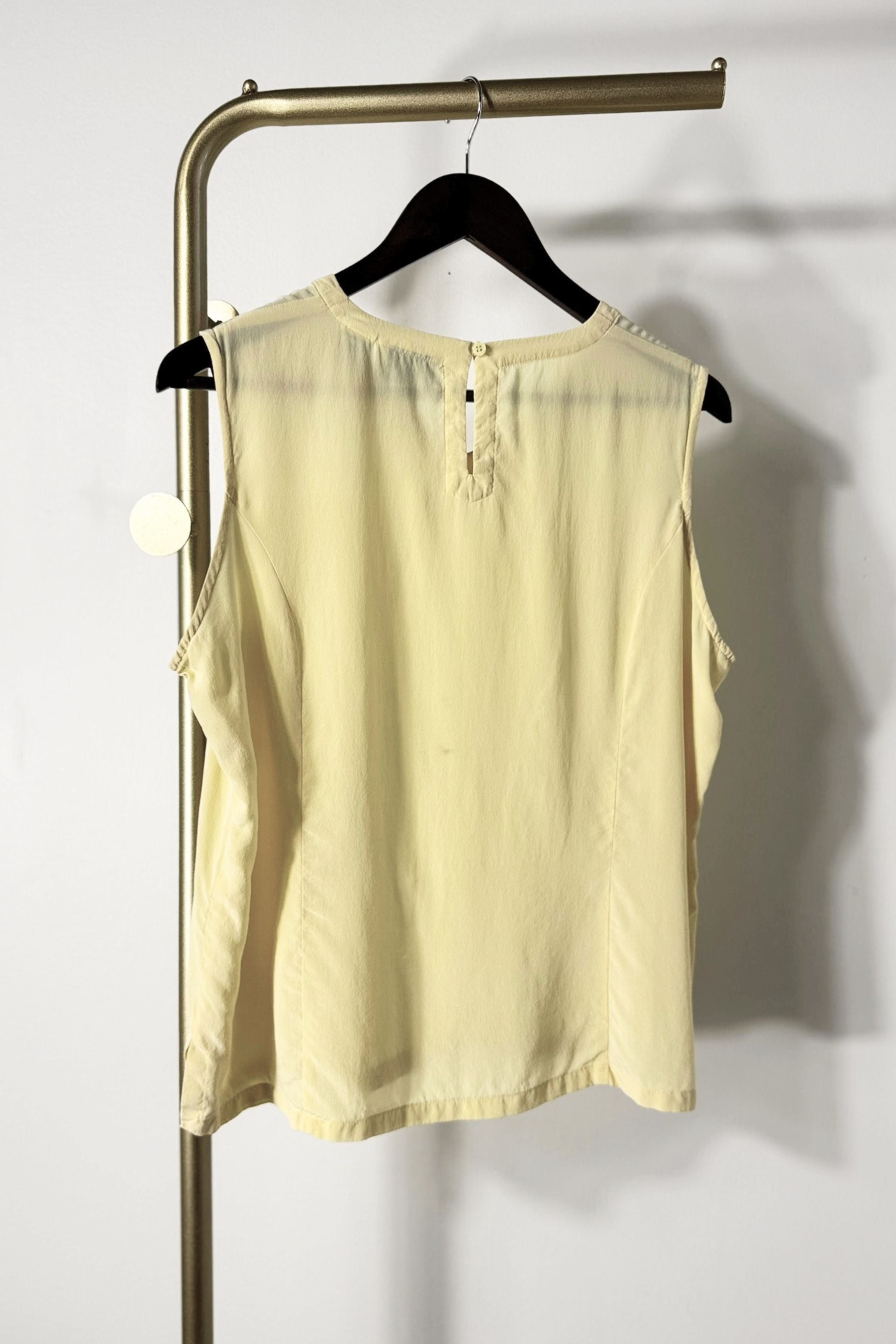 Yellow silk tank top
