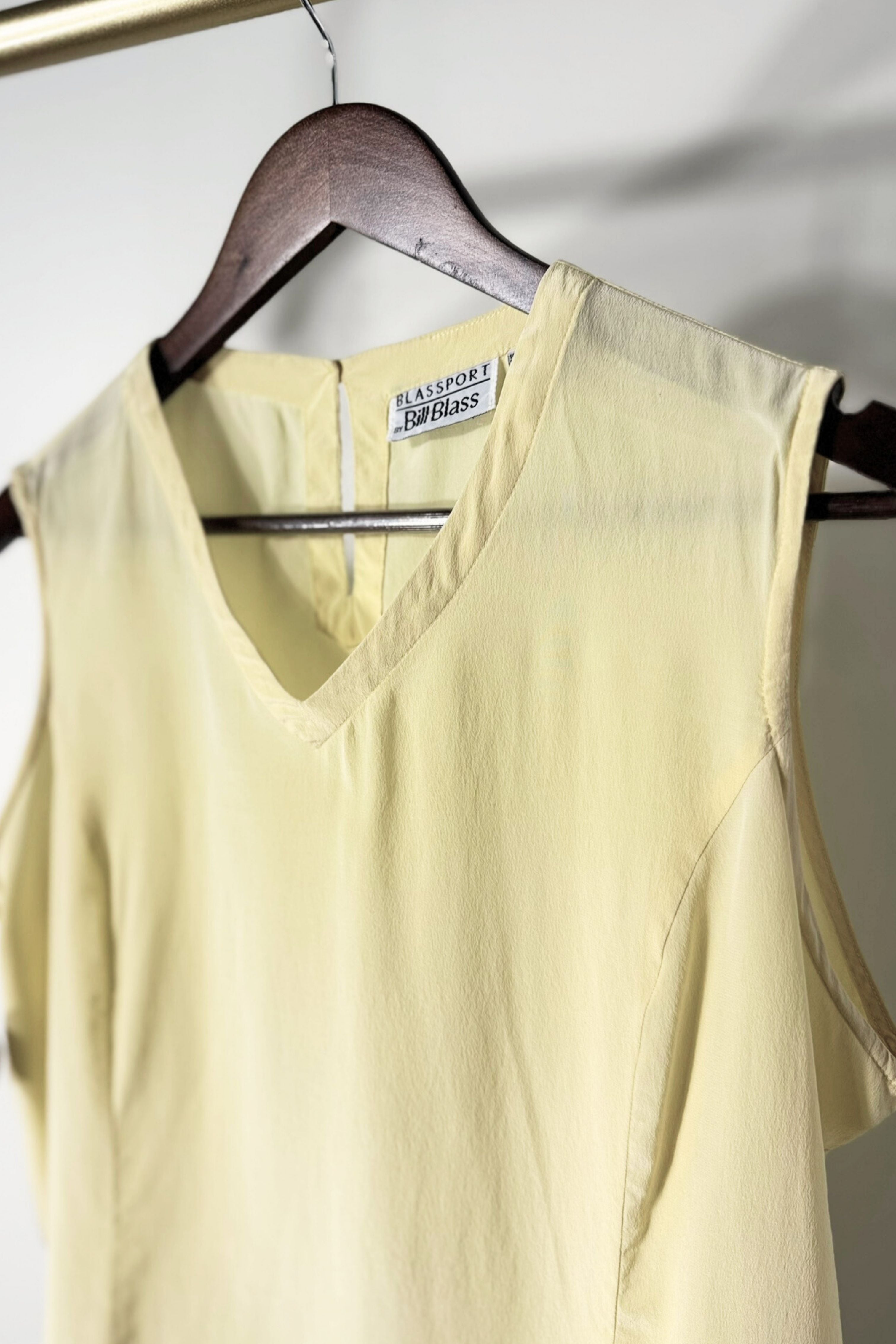 Yellow silk tank top