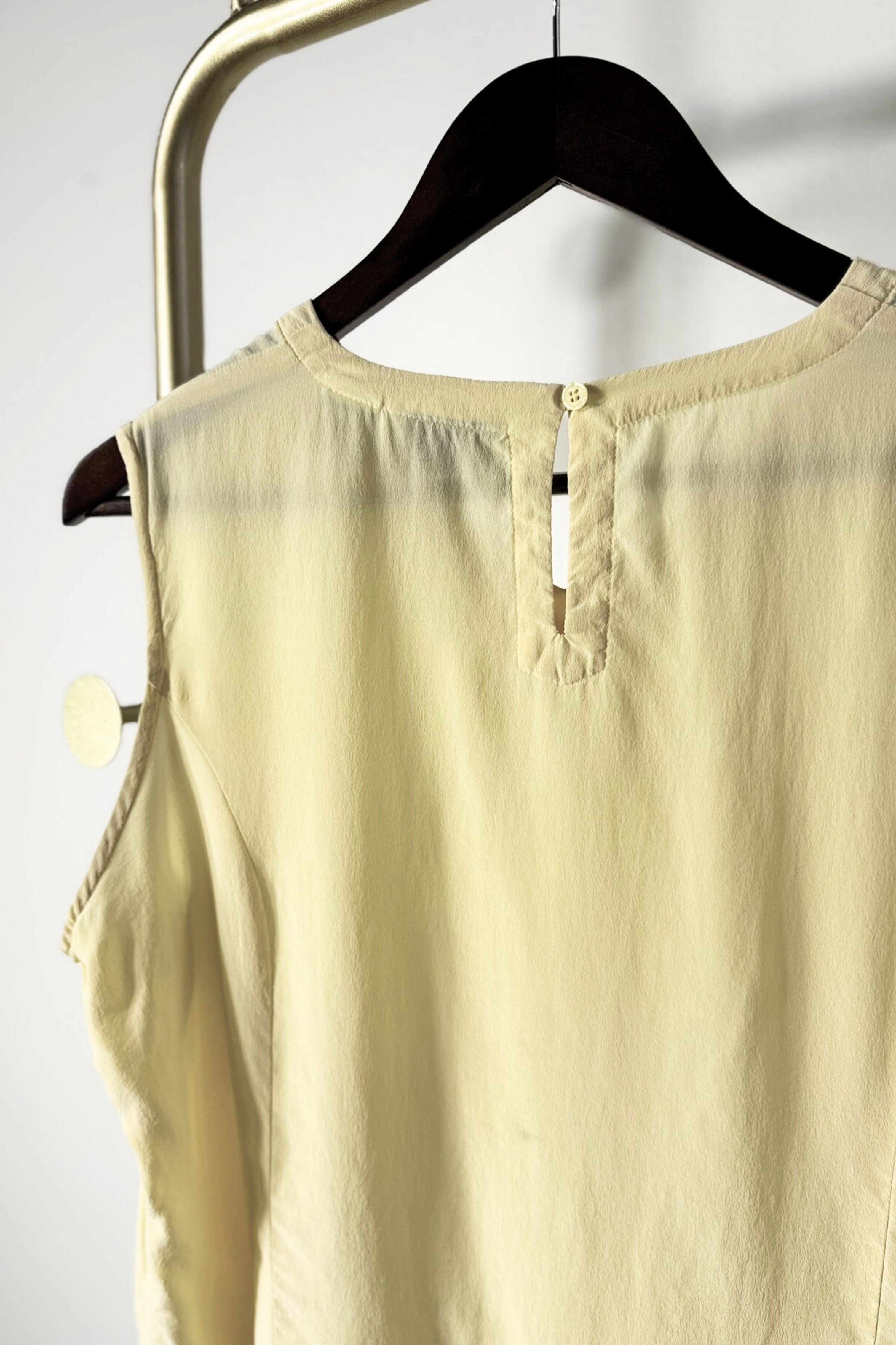 Yellow silk tank top
