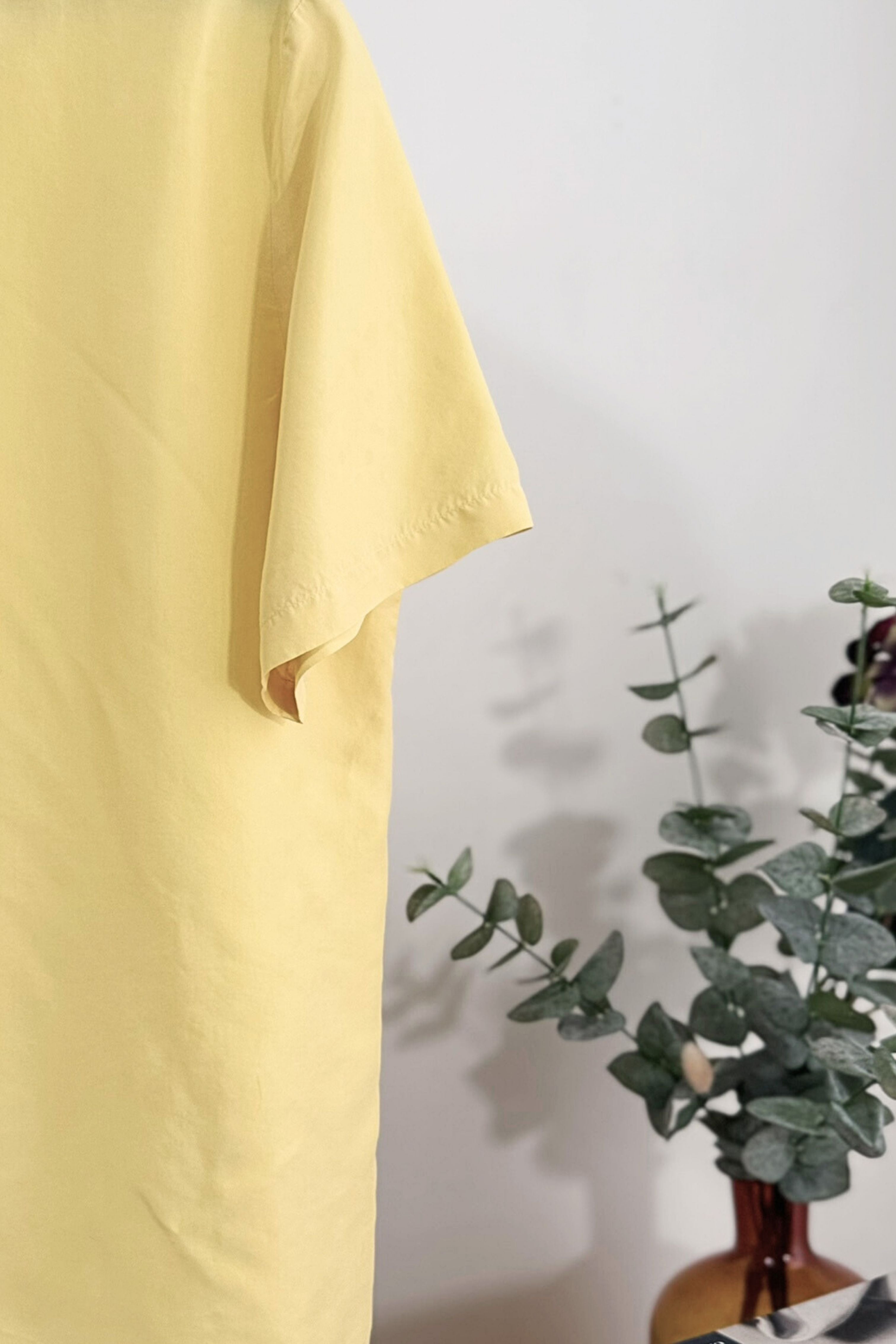 Yellow transparent cropped blouse