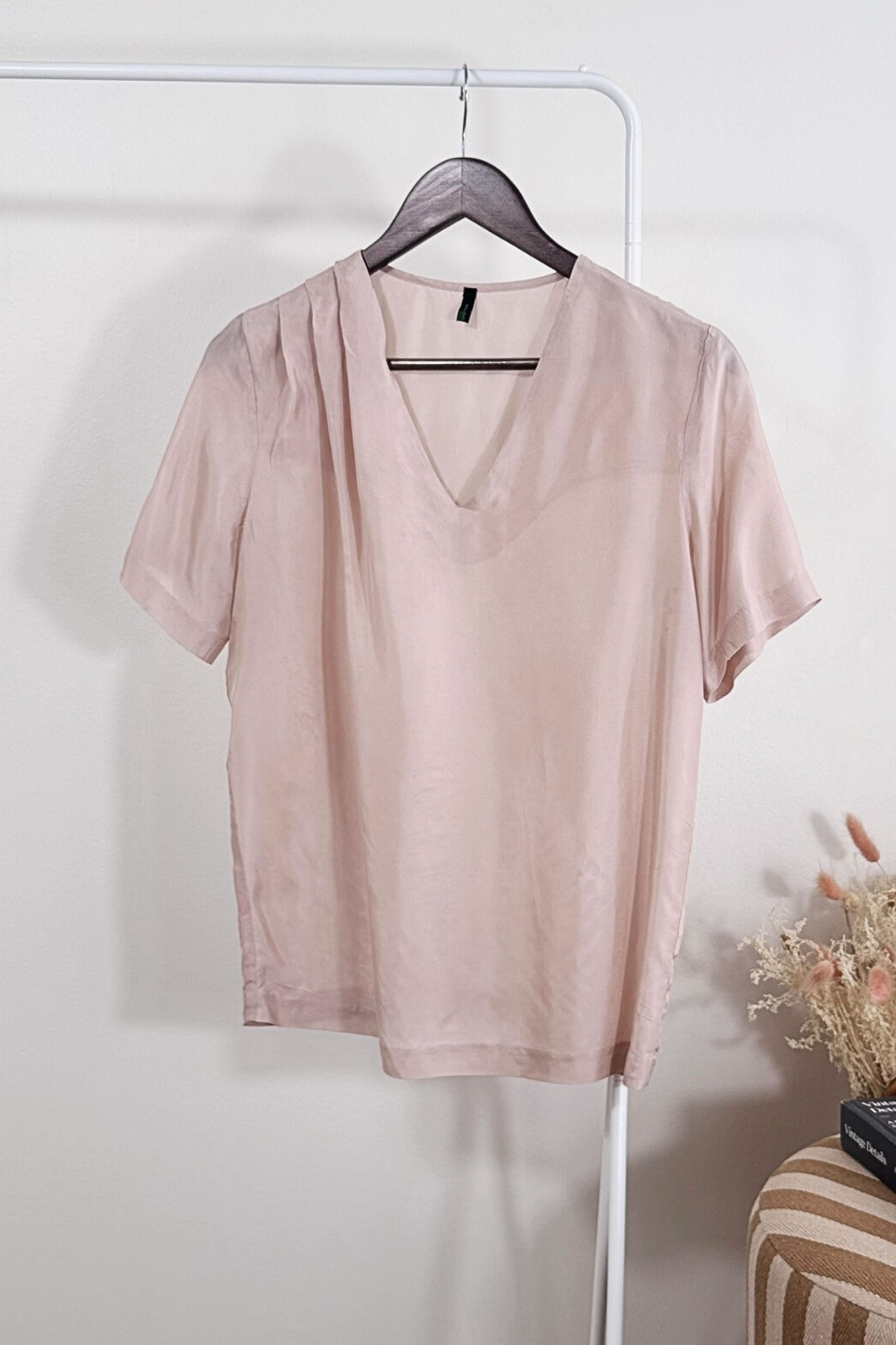 Pink silk blouse