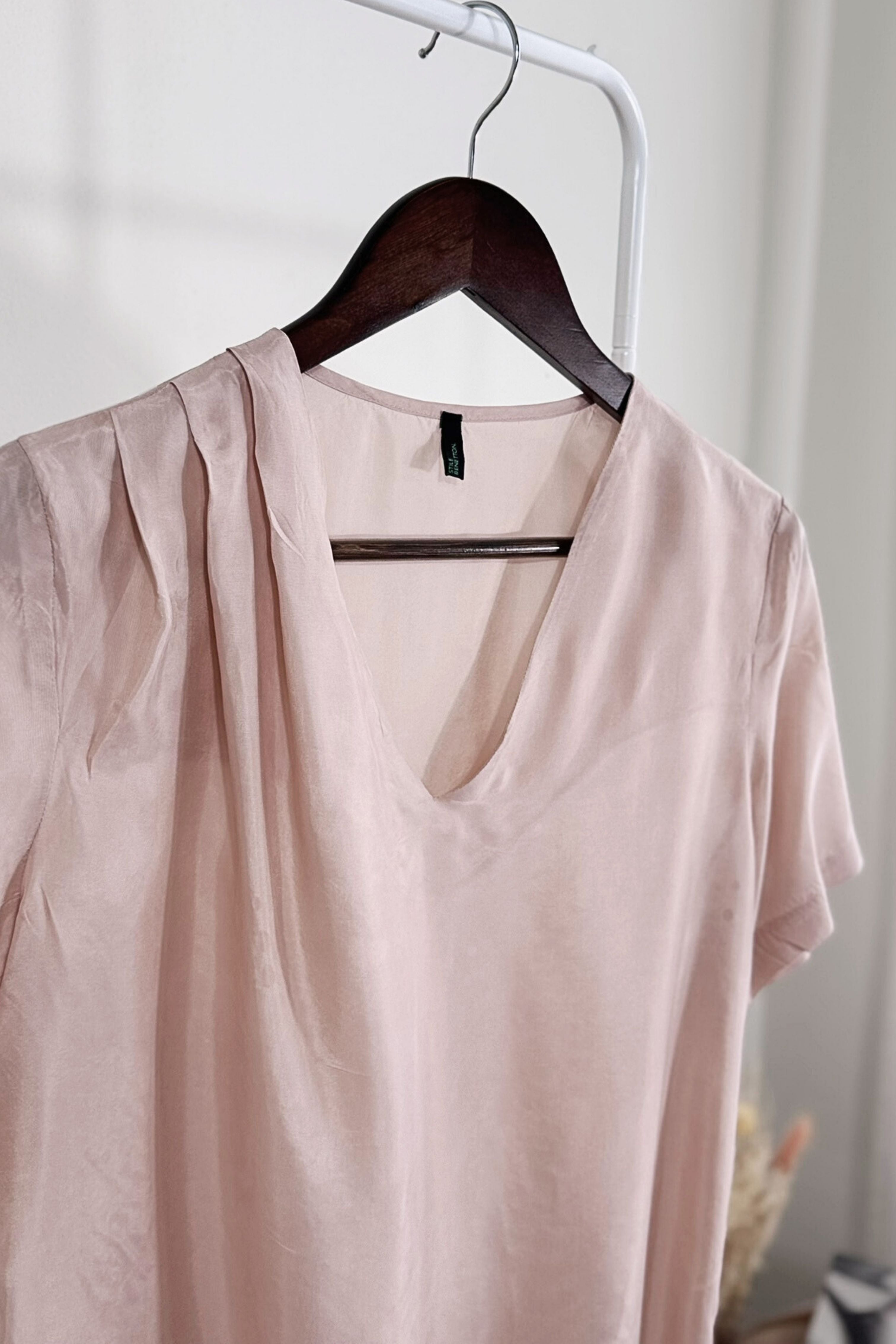 Pink silk blouse