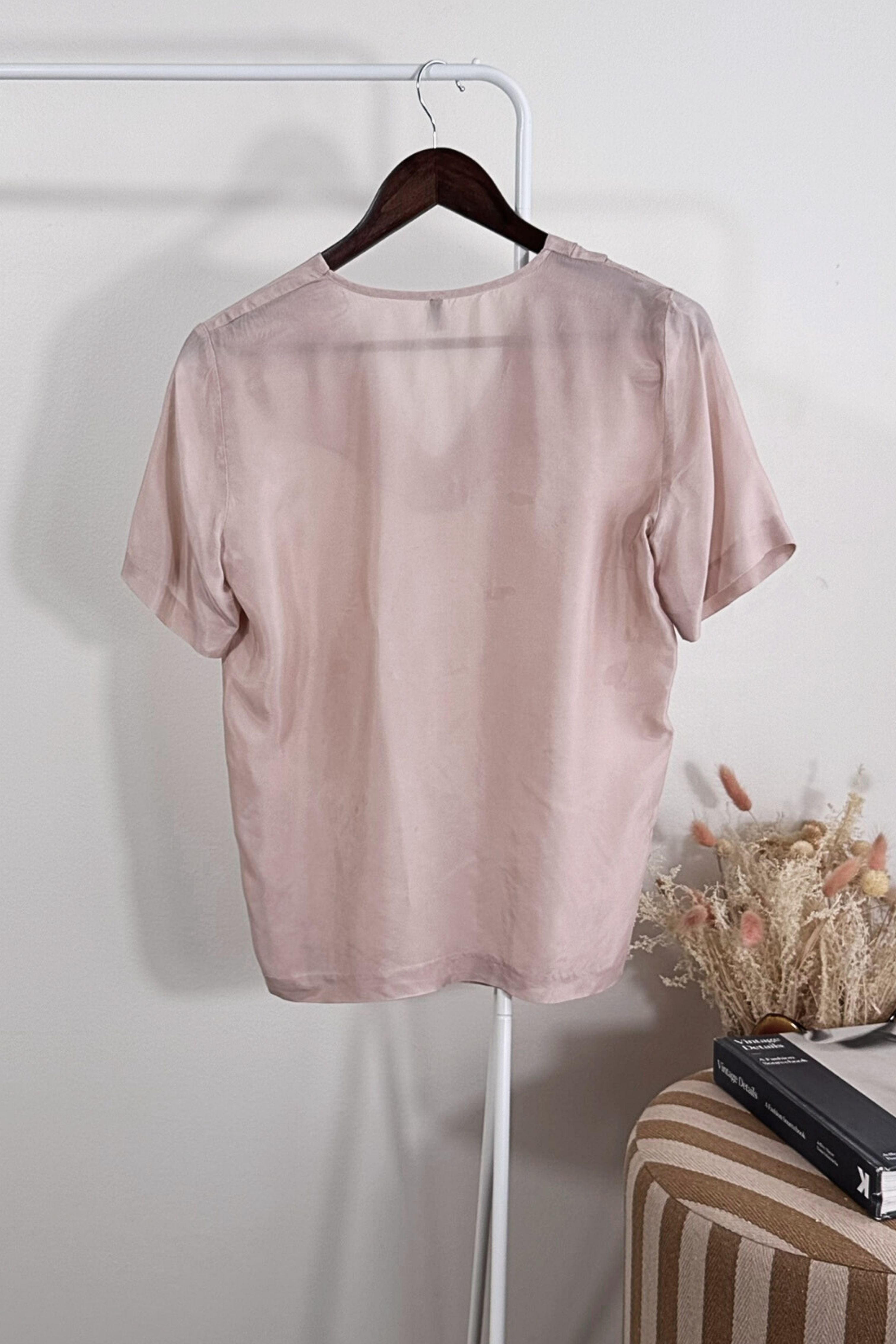 Pink silk blouse