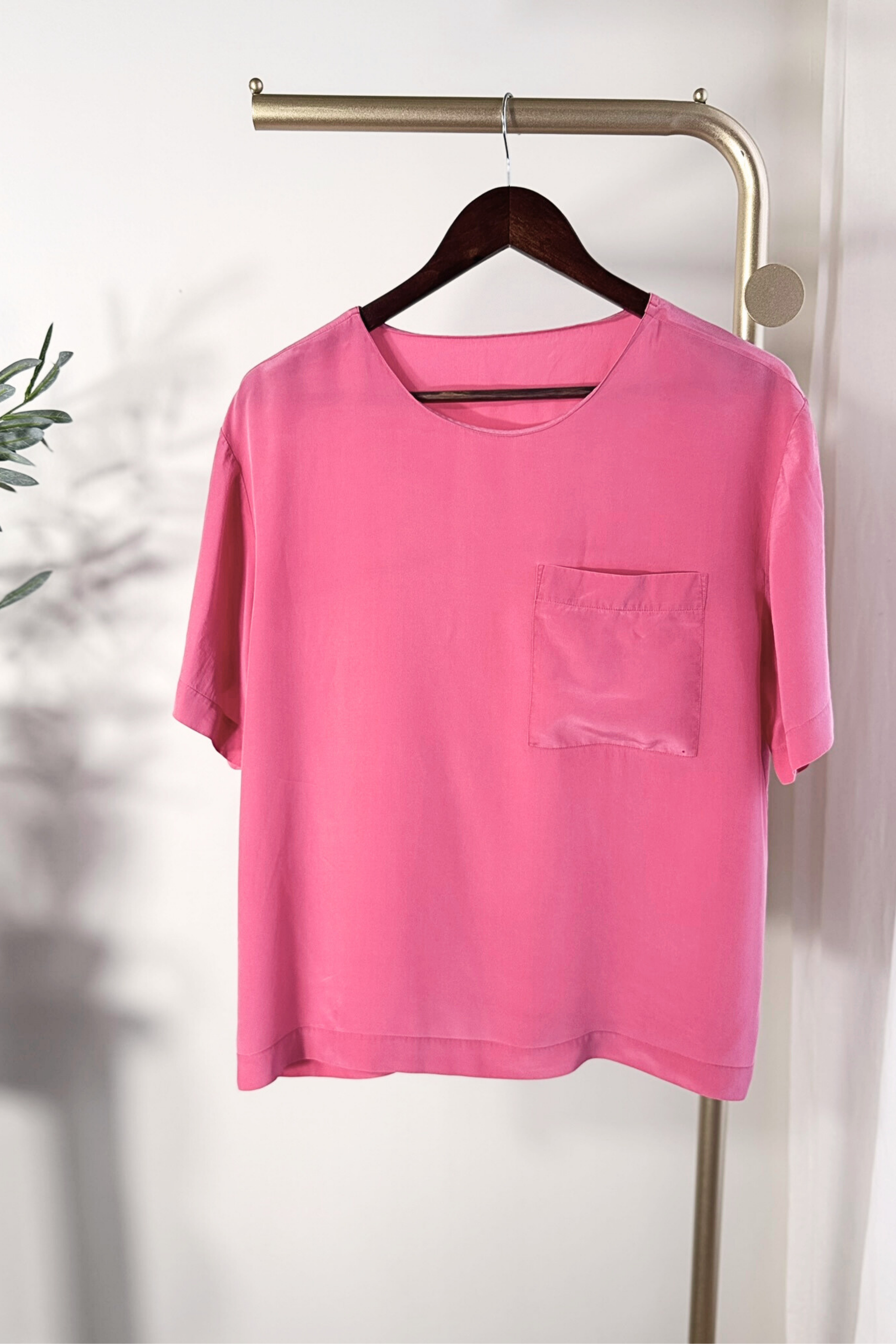 Blouse en soie fluide rose