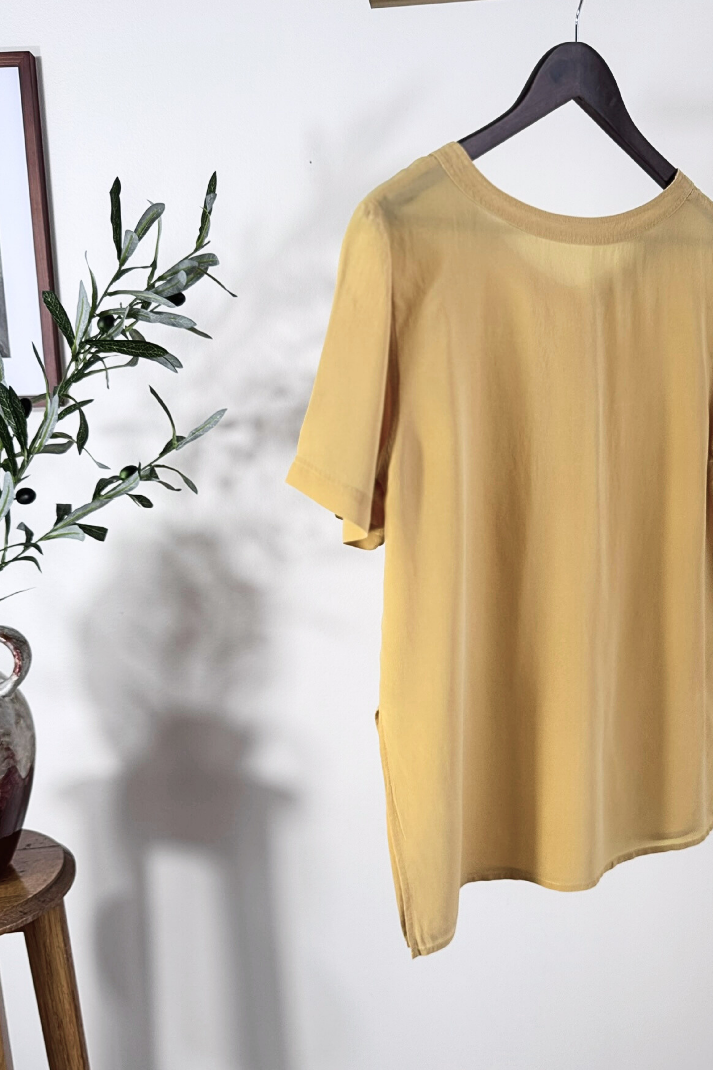 Blue silk blouse