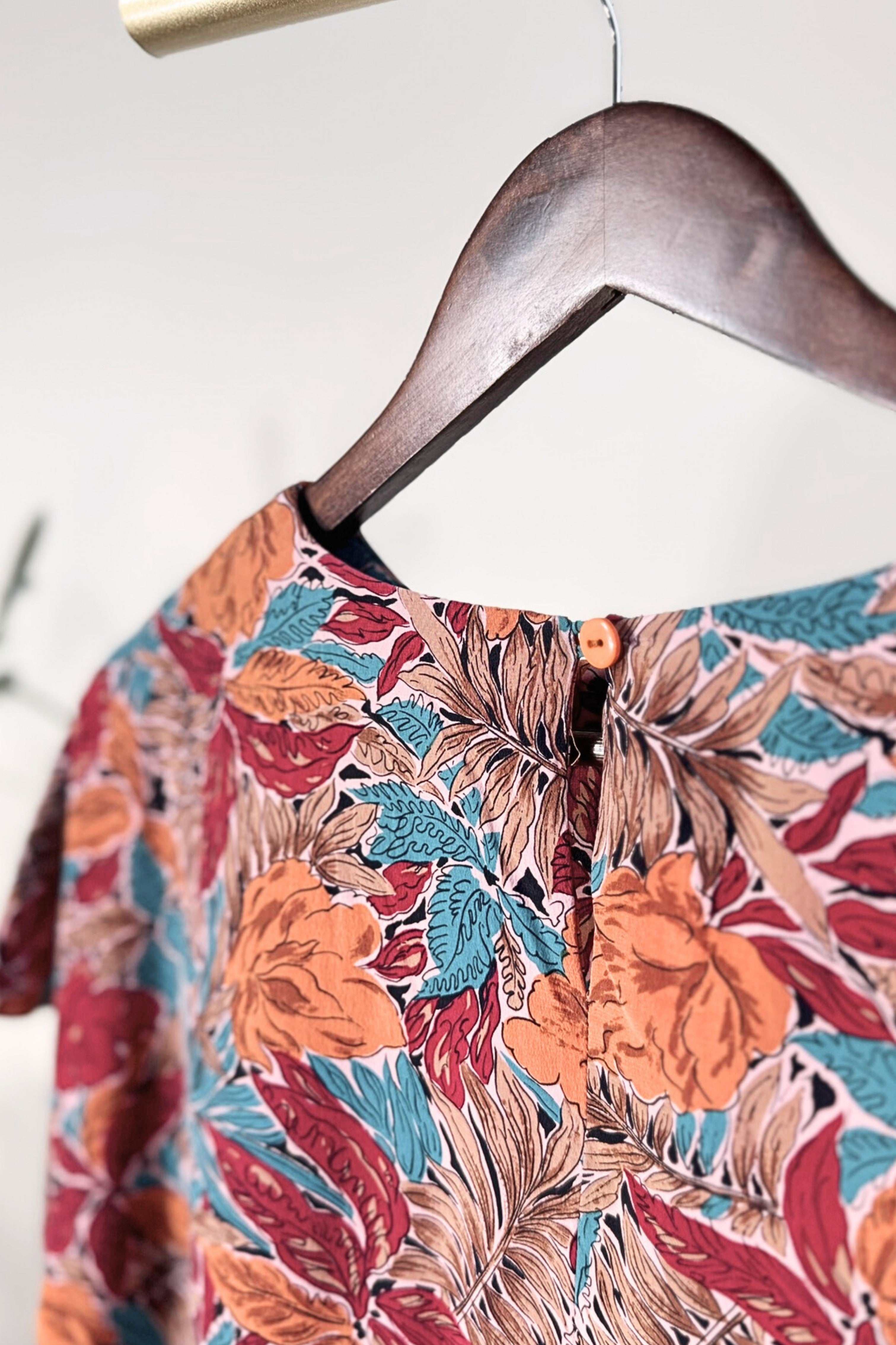Blue silk blouse