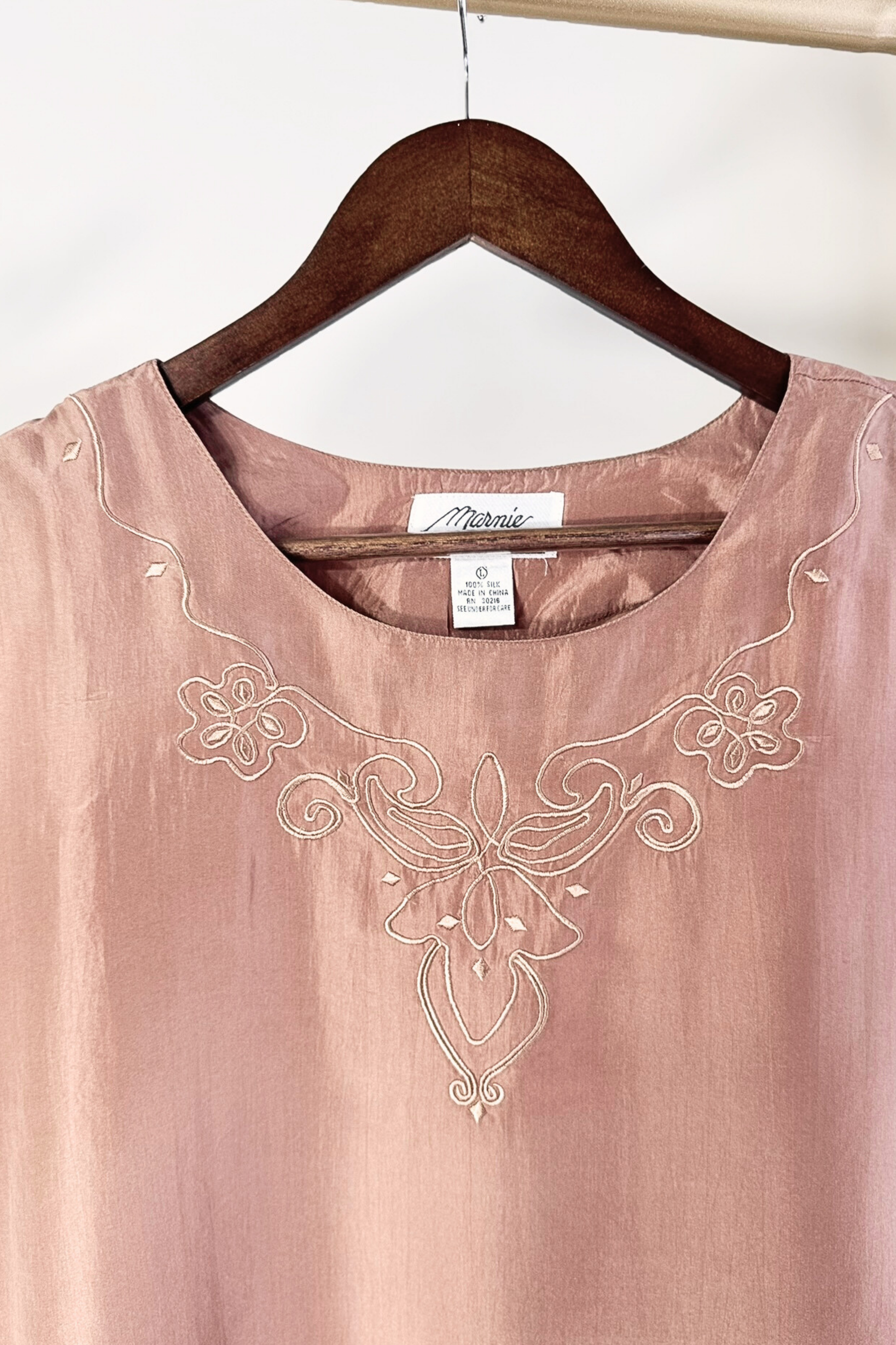 Blue silk blouse