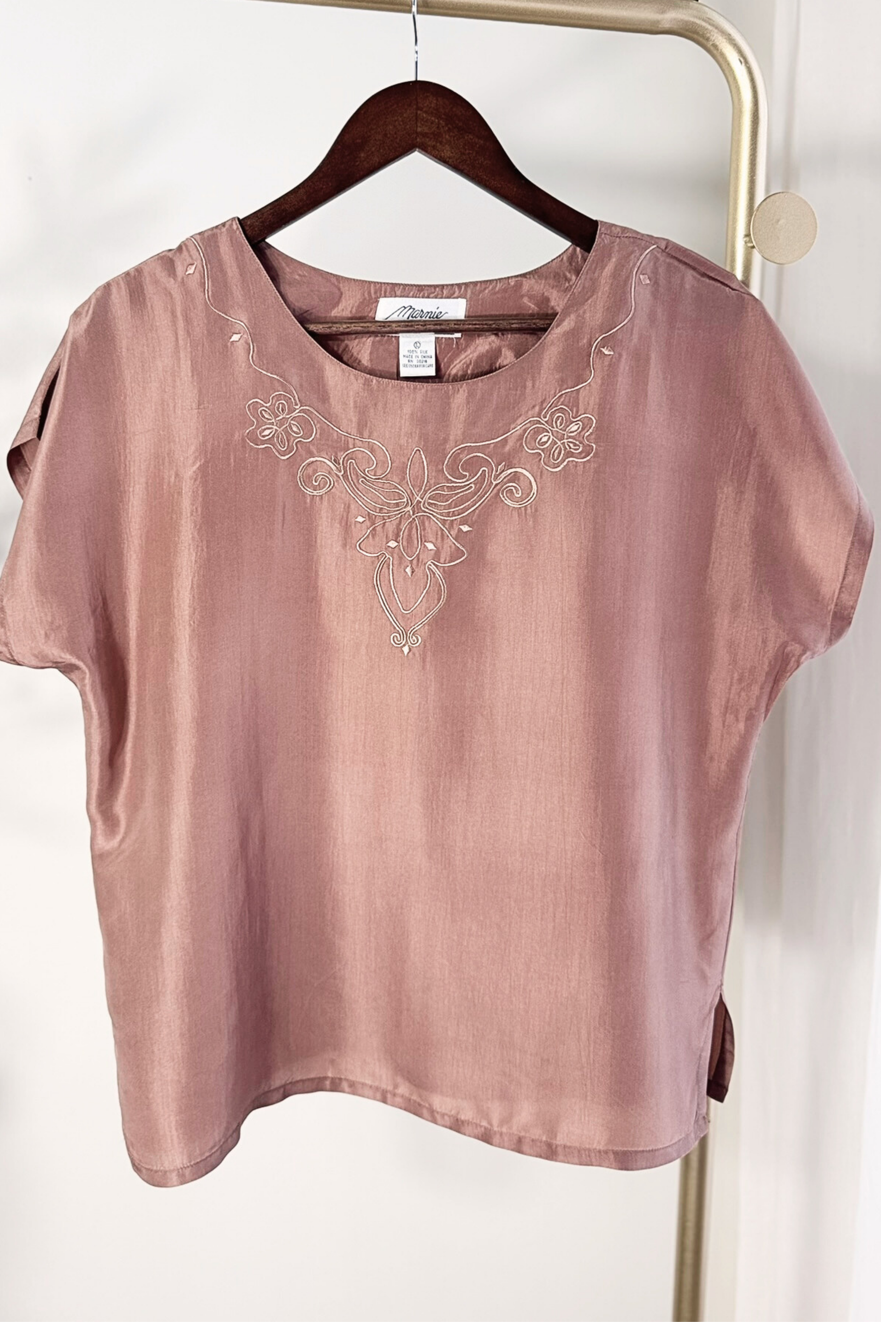 Blue silk blouse