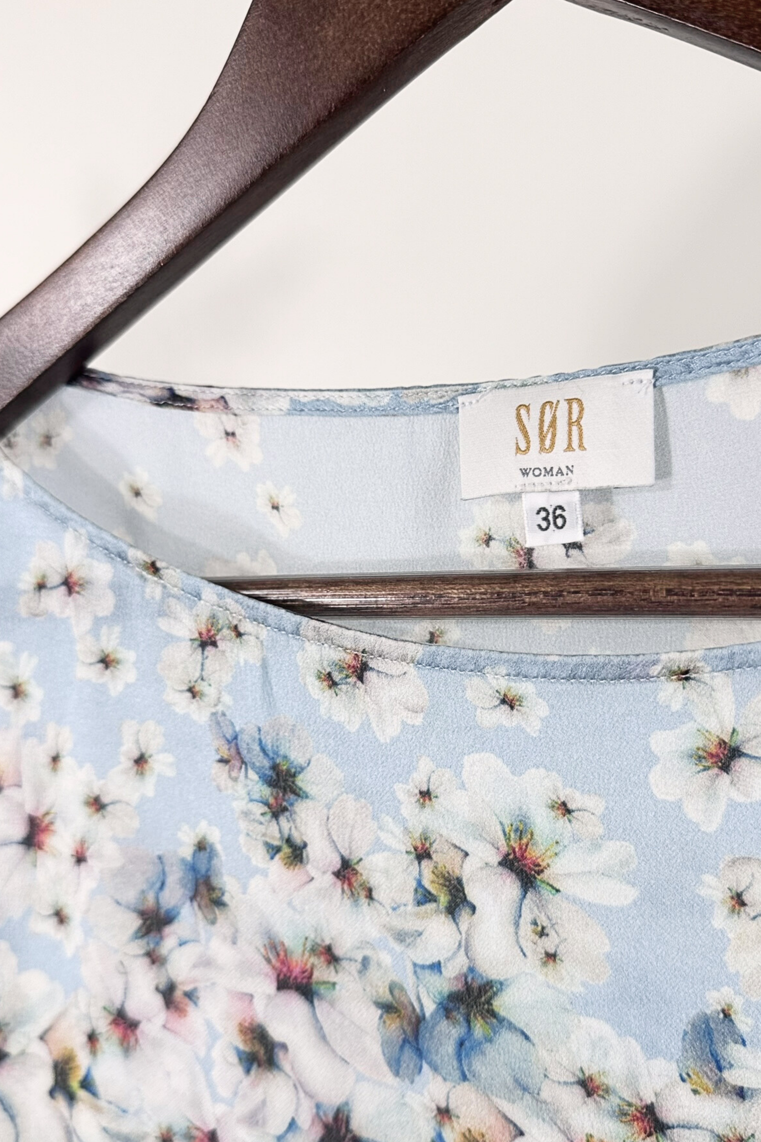 Blue silk blouse