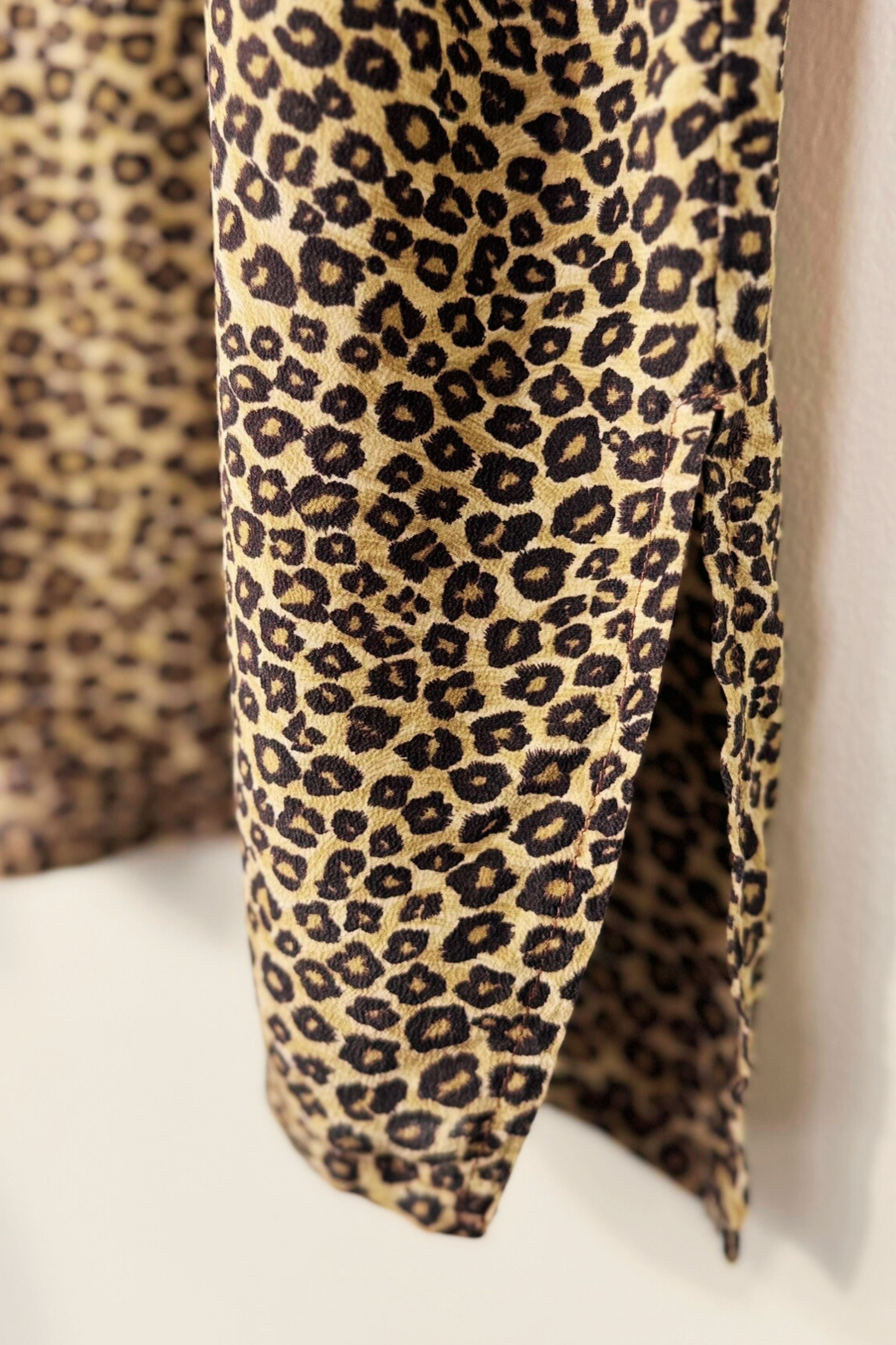 Brown ruffled silk blouse