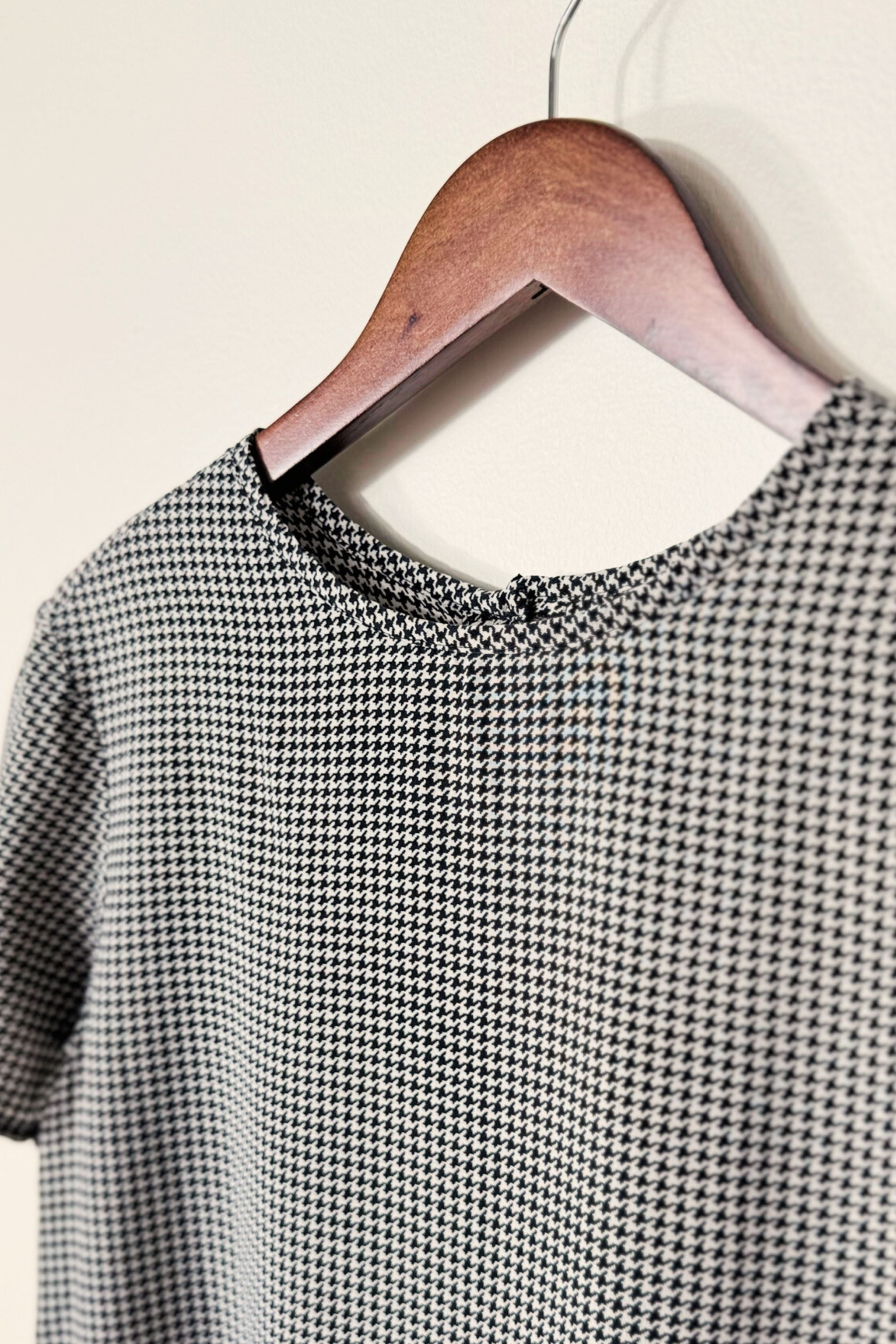 Blouse en soie imprimé pieds de poule