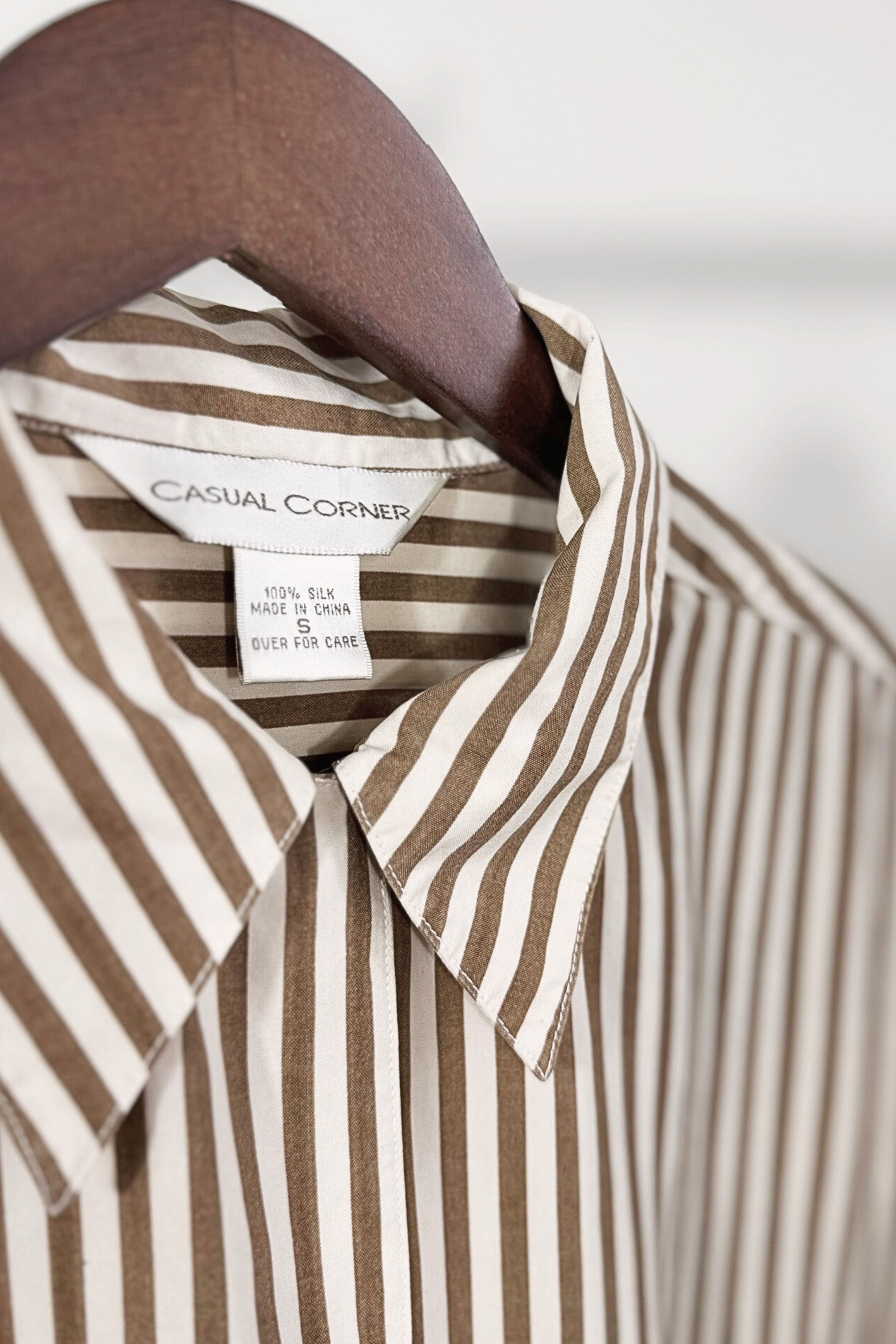 Blue striped silk blouse