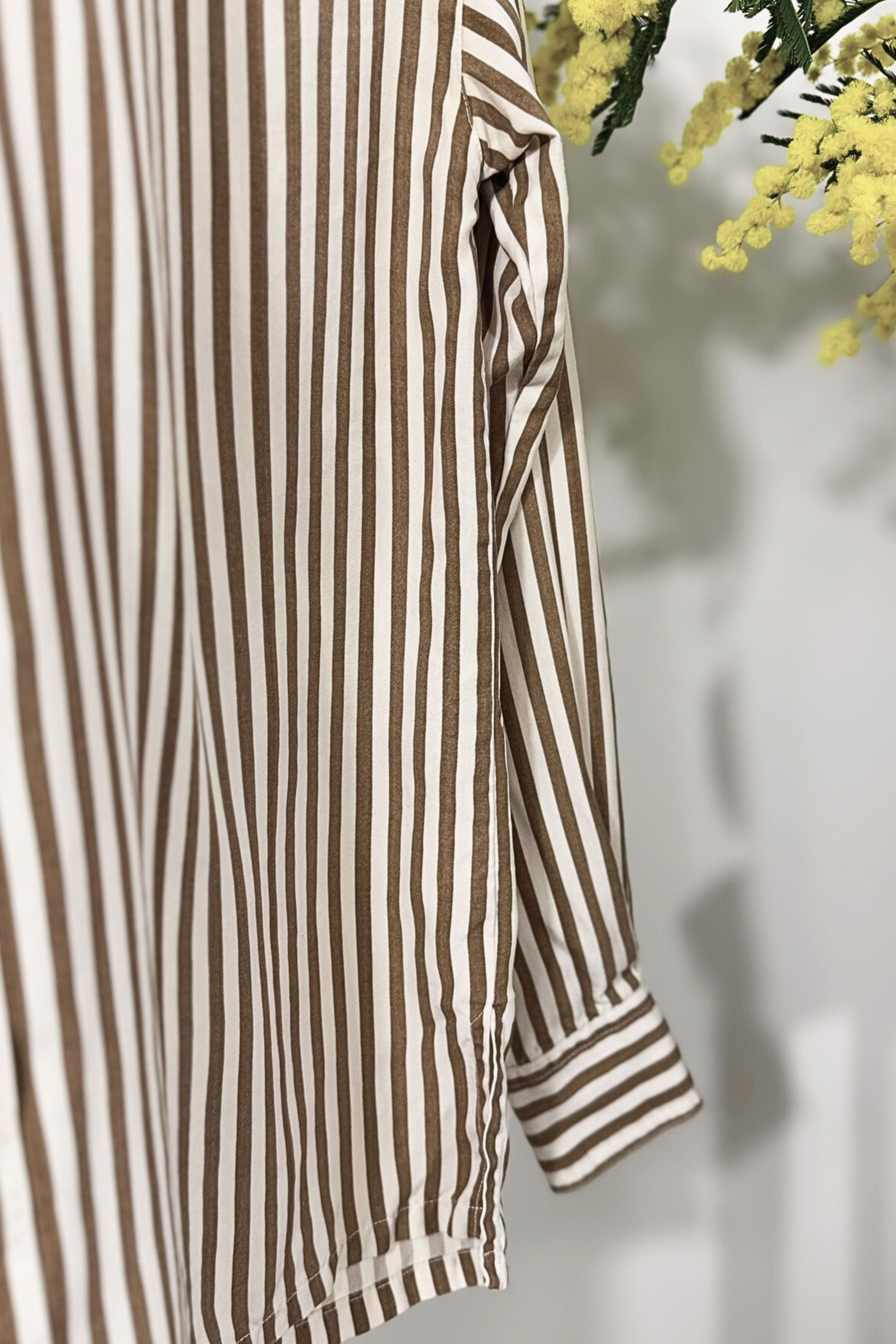 Blue striped silk blouse
