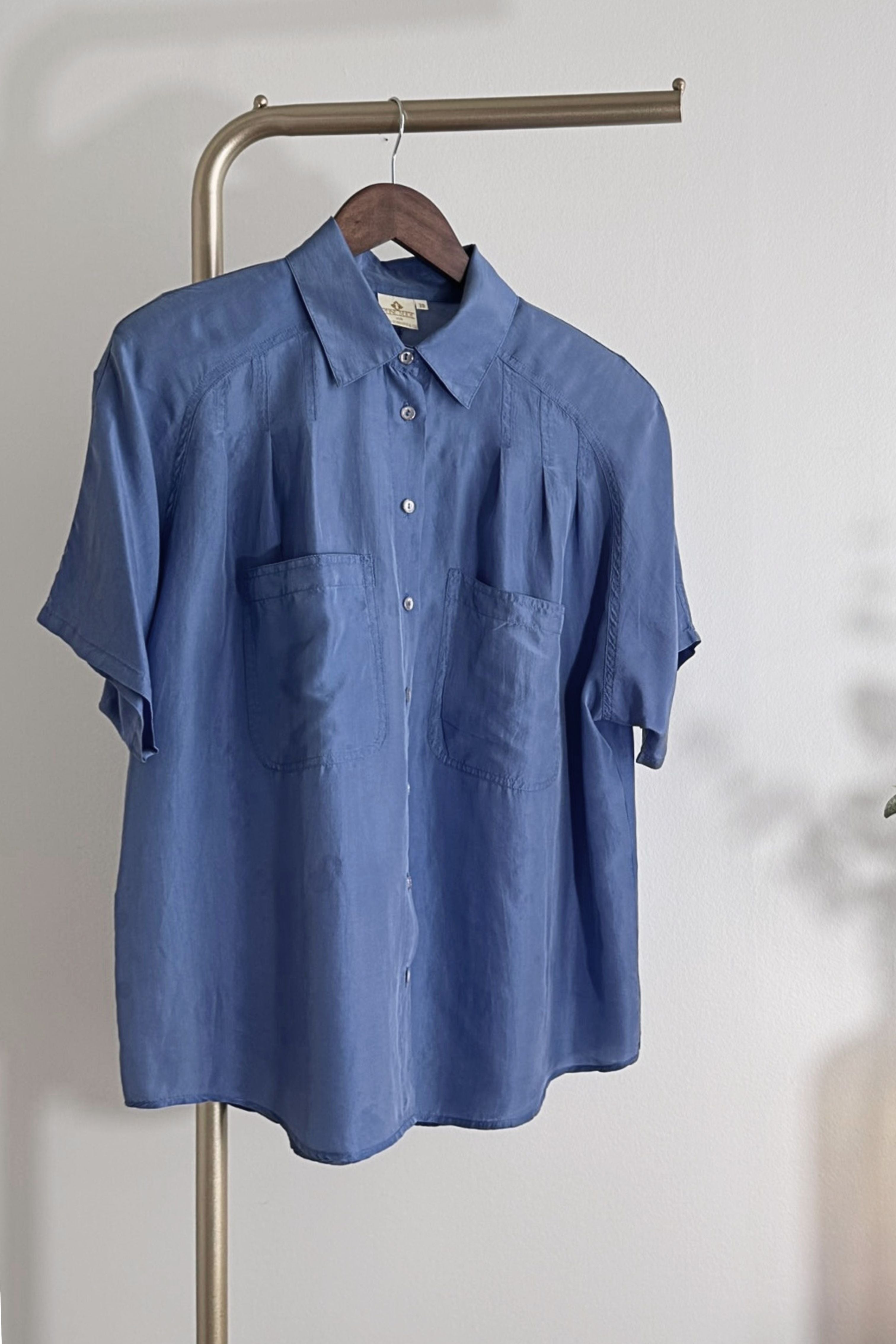 Chemisier en soie bleu violet