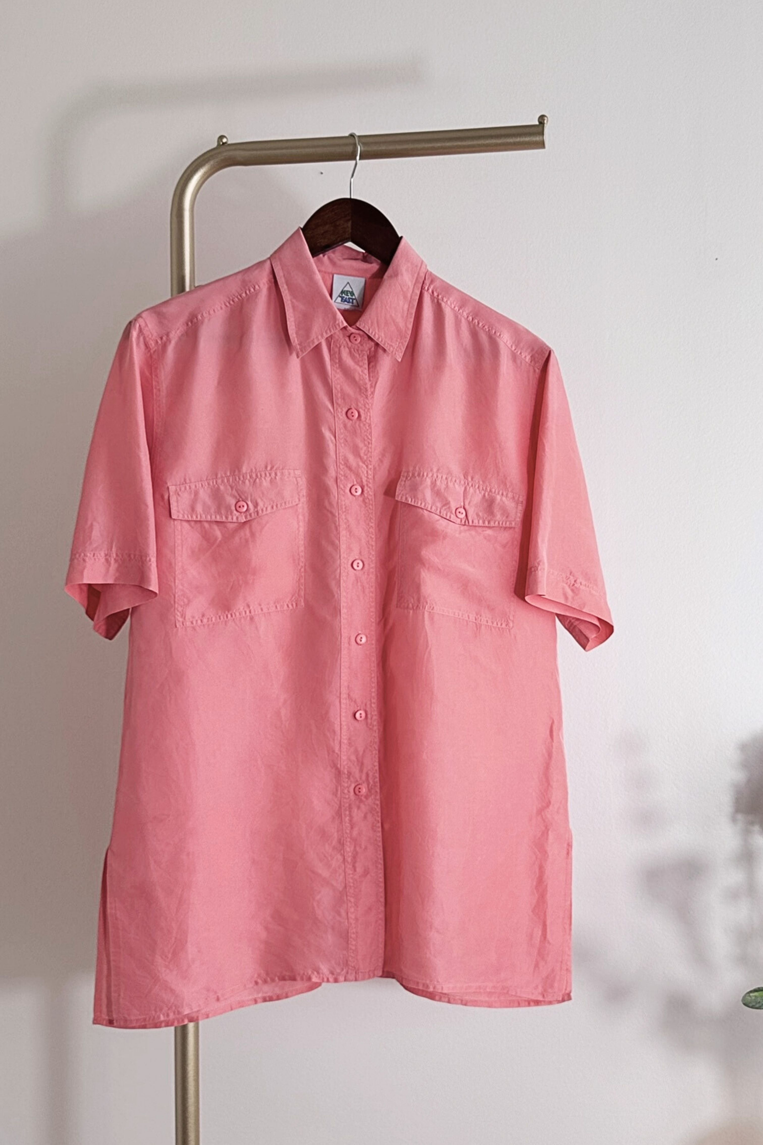 Chemisier en soie rose bonbon